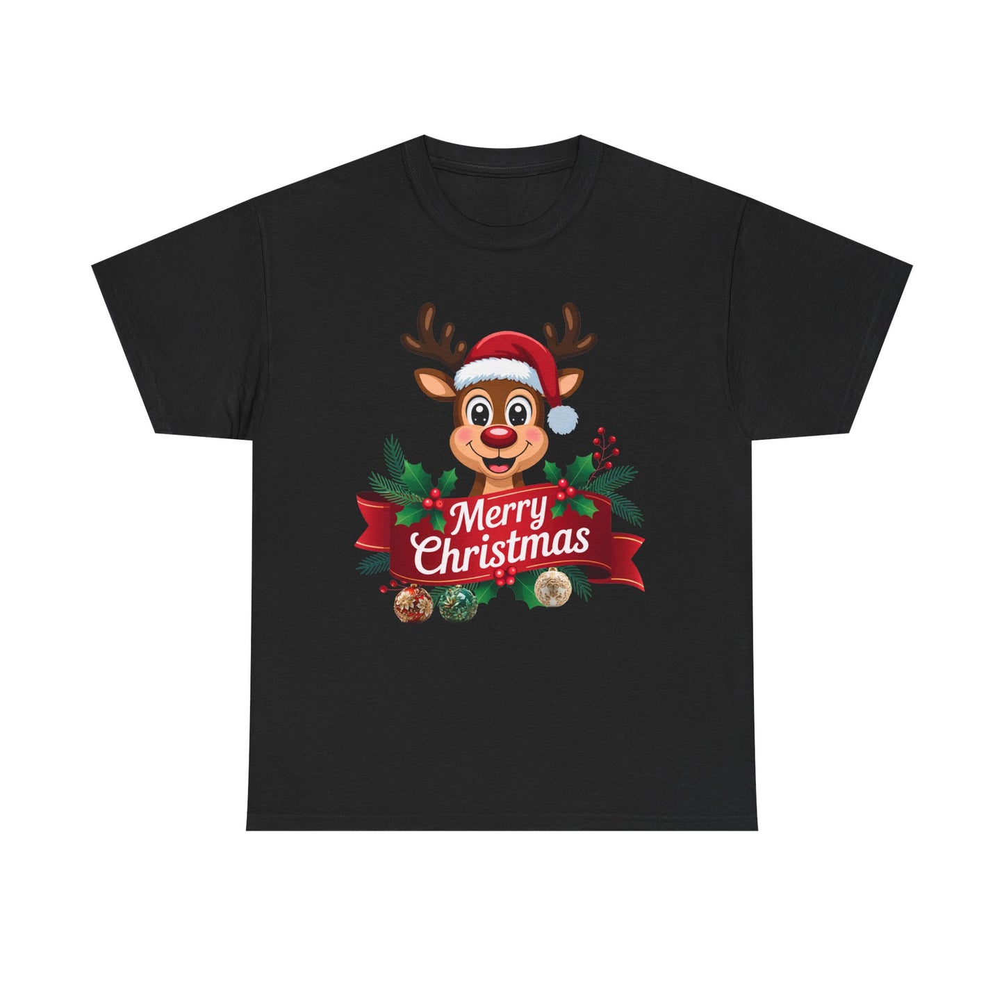 Christmas Reindeer Tee — Merry Christmas Cute Holiday Shirt