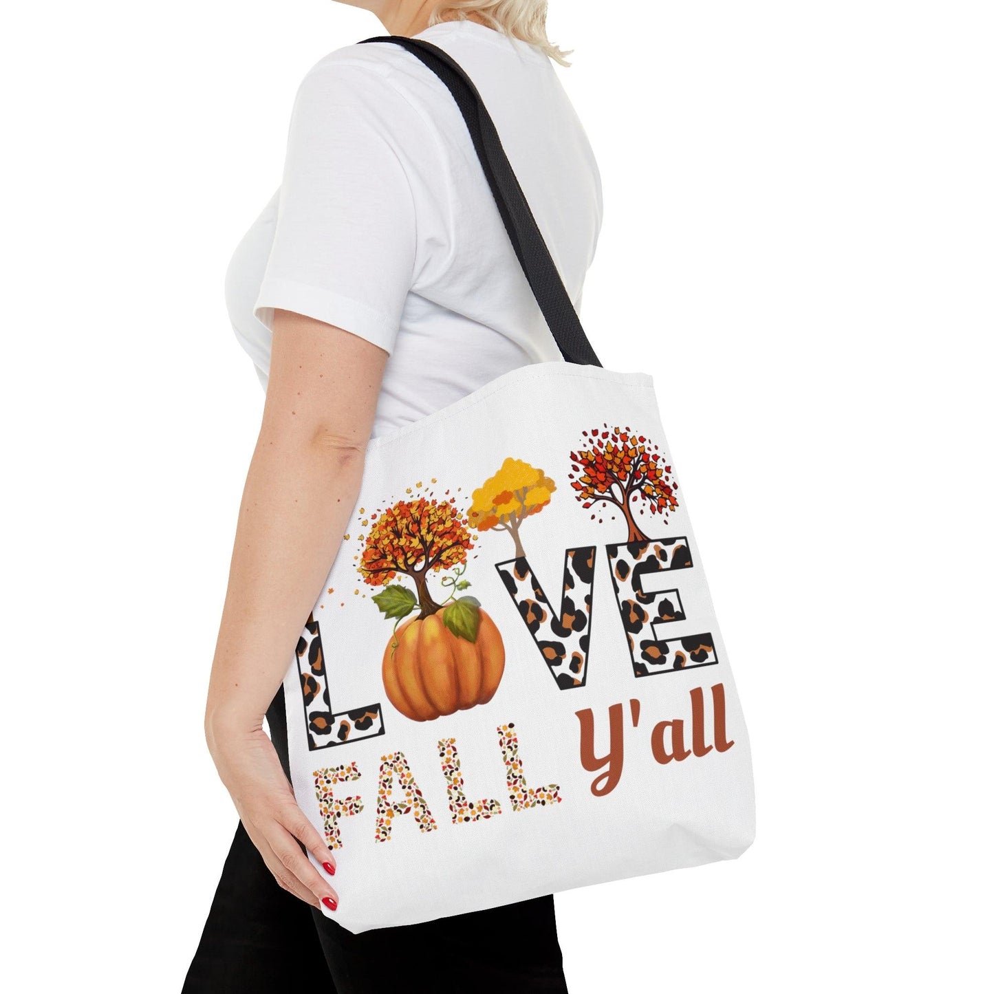Love Fall Pumpkin Tote Bag Cute Market Bag, Eco Friendly Grocery Bag - Aesthetic Bag, Fall Tote Bag, Mom Bag Canvas Bag Pumpkin spice latte