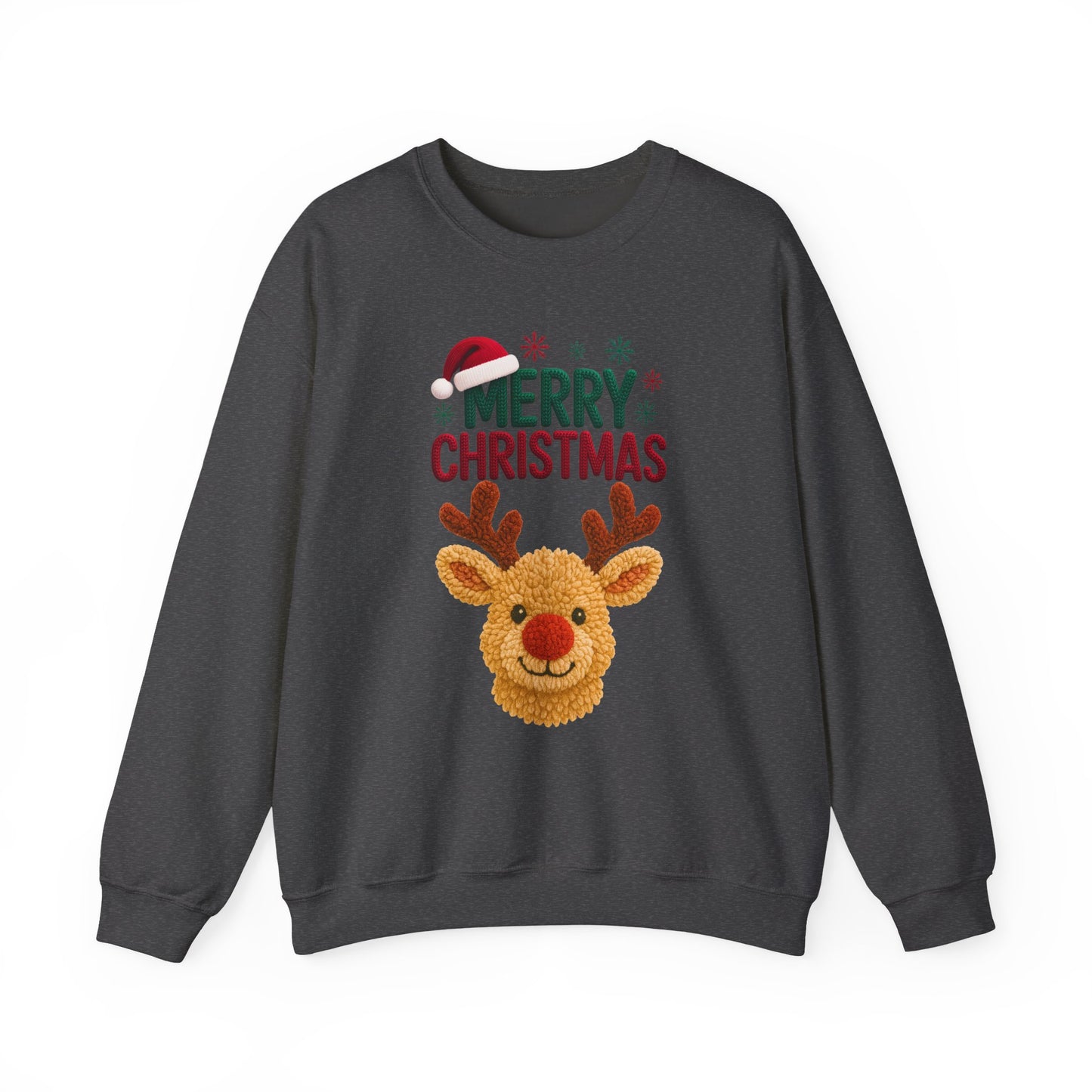 Santa Hat Reindeer Merry Christmas Sweatshirt