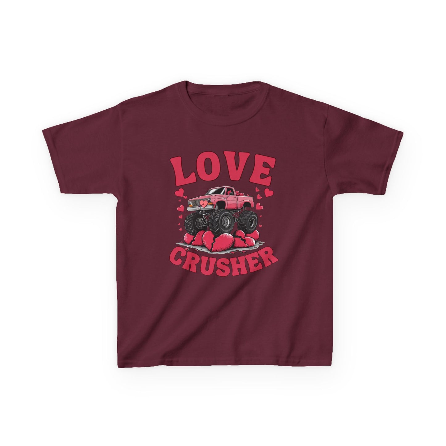 Funny Valentine Graphic Kids Tee - Love Crusher