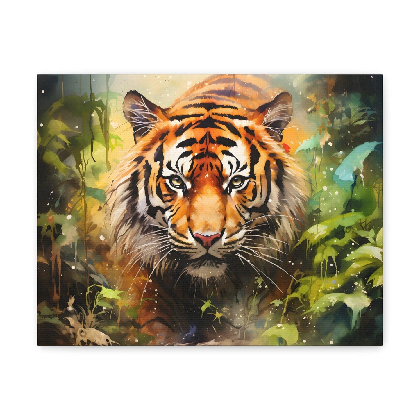 Watercolor Tiger In Nature Art Canvas Gallery Wraps Tiger Print Large Canvas Art Animal Wall Art minimalist Wall Art Lover Gift - Giftsmojo