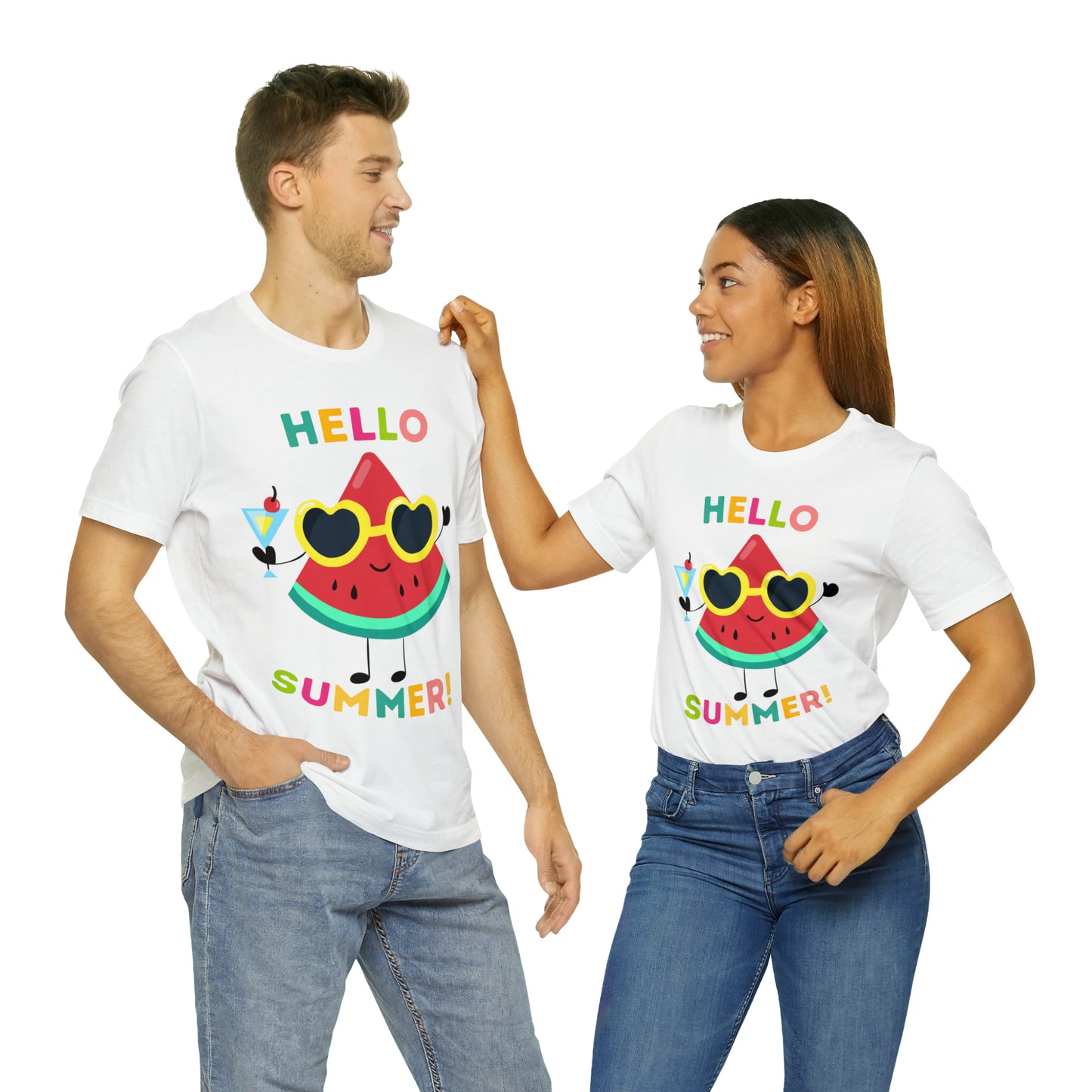 Hello Summer Shirt, Funny Summer Casual Top Tee,Unisex Summer Tshirt Ladies