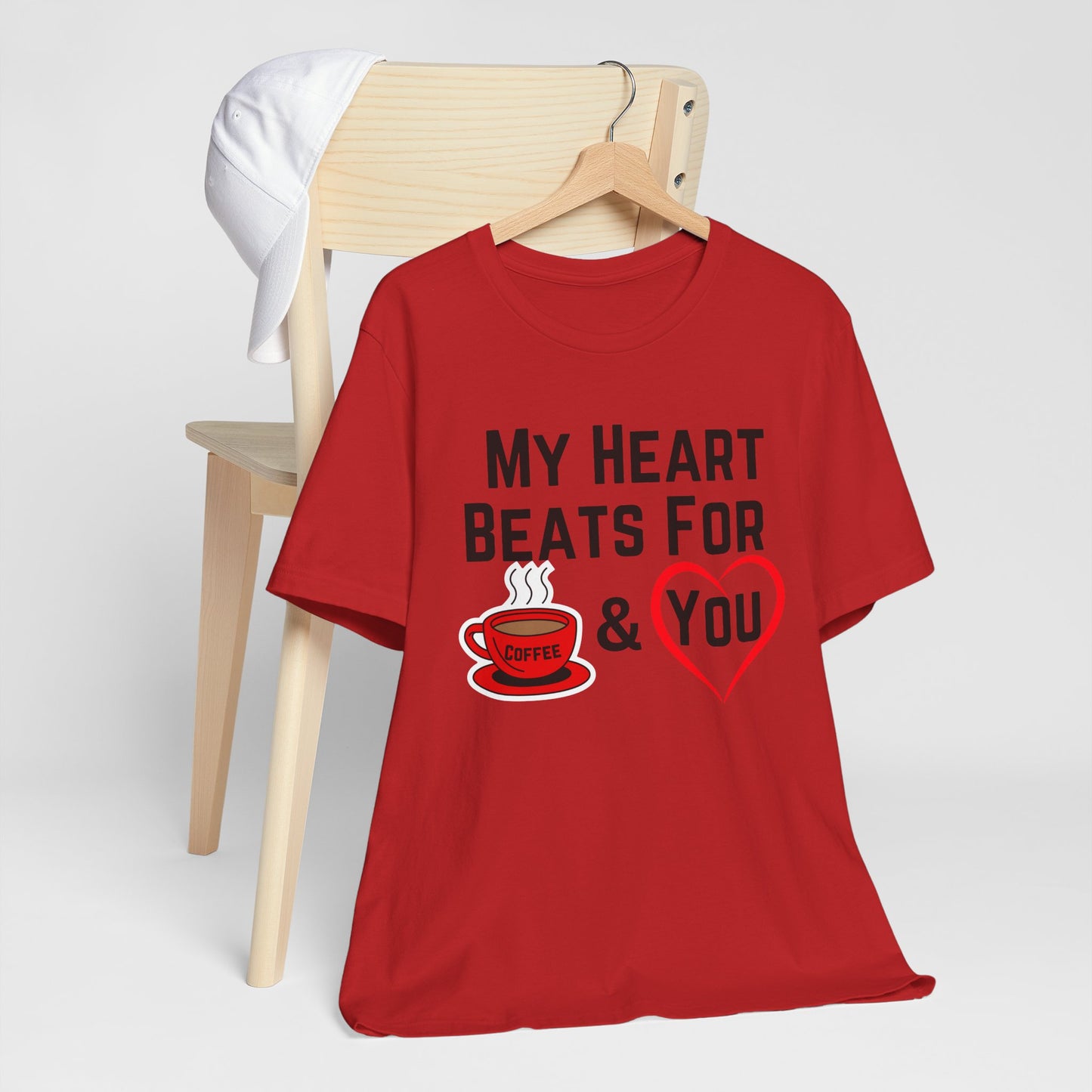 Coffee Lover Unisex Tee - My Heart Beats Design