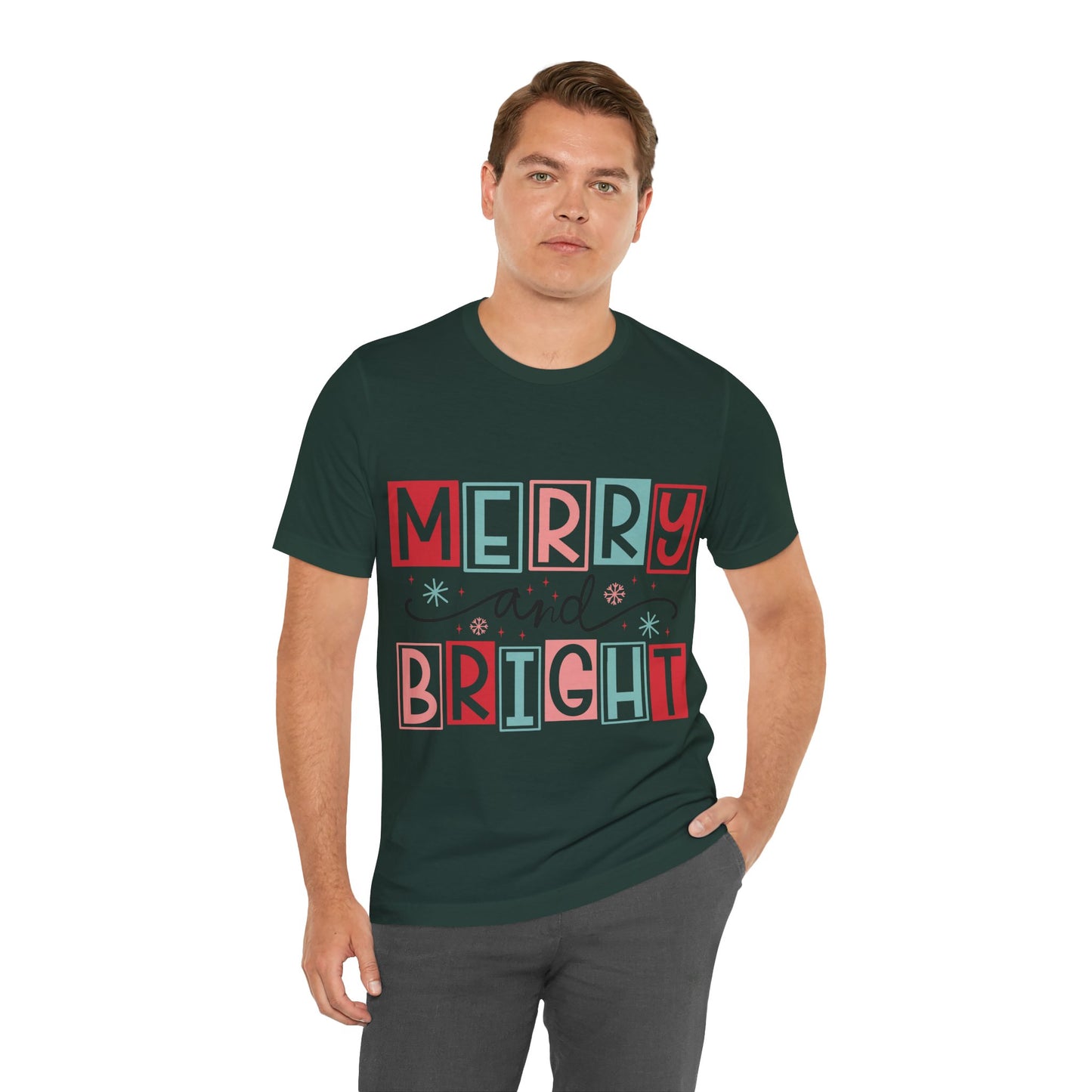 Merry and Bright Tee Christmas Tshirt