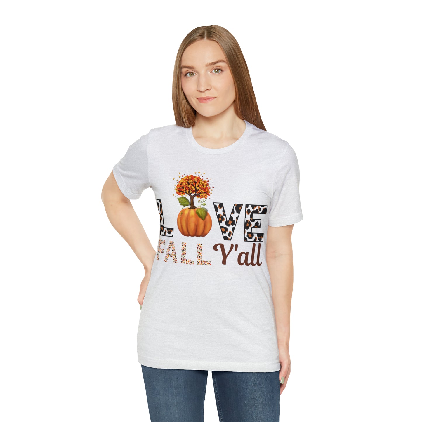 Leopard Print Love Fall Y'all shirt, Autumn Shirt, Fall shirt, Fall Gift