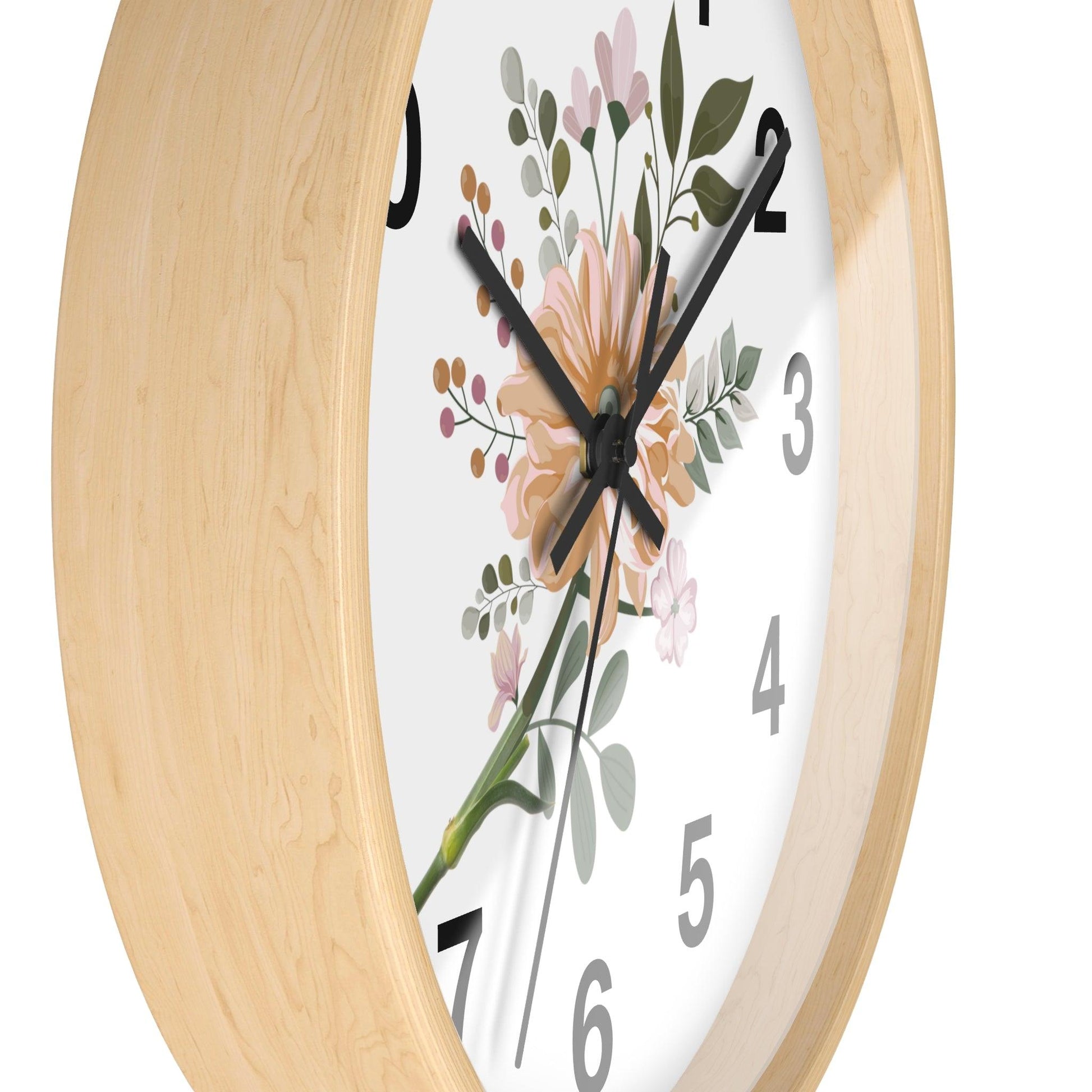 Flower Wall Clock Floral Wall Clock Home Decor Gift House Warming Gift - Mom Gift Unique Gift Farmhouse Clocks For Wall Living Room Bedroom - Giftsmojo