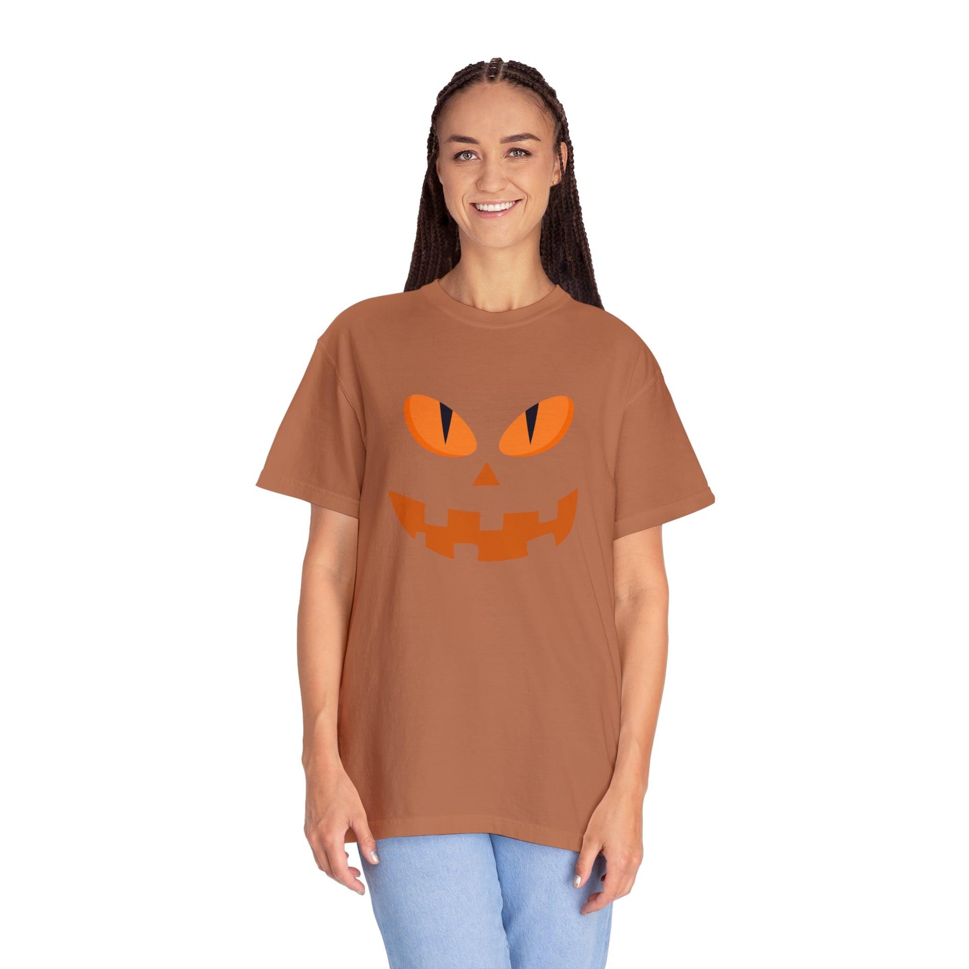 Cute Pumpkin Face Shirt Retro Halloween Tshirt, Vintage Shirt Halloween Shirt Pumpkin Face Halloween Costume Comfort Colors - Giftsmojo
