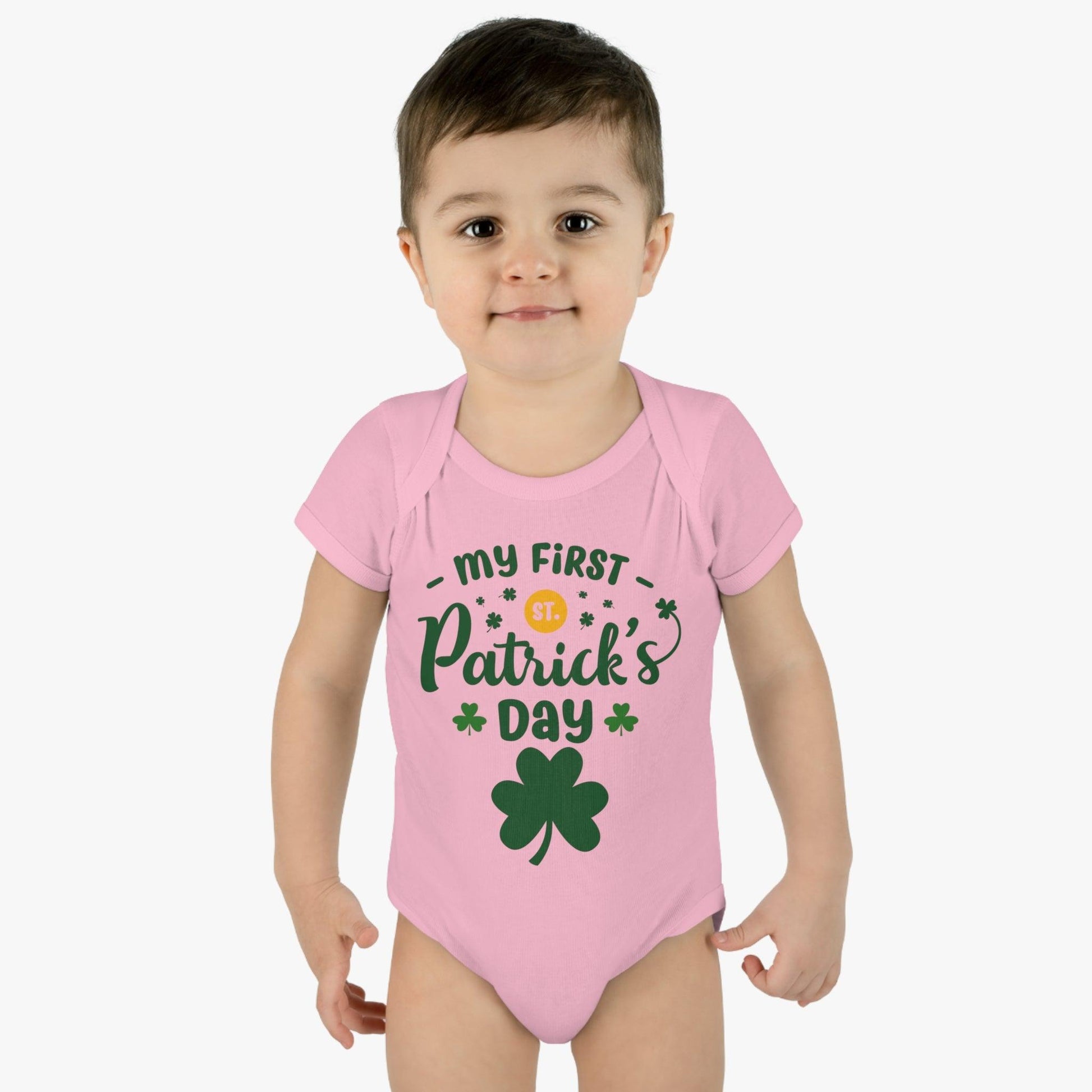 My first St Patrick's day baby onesie Infant Baby Rib Bodysuit - Giftsmojo