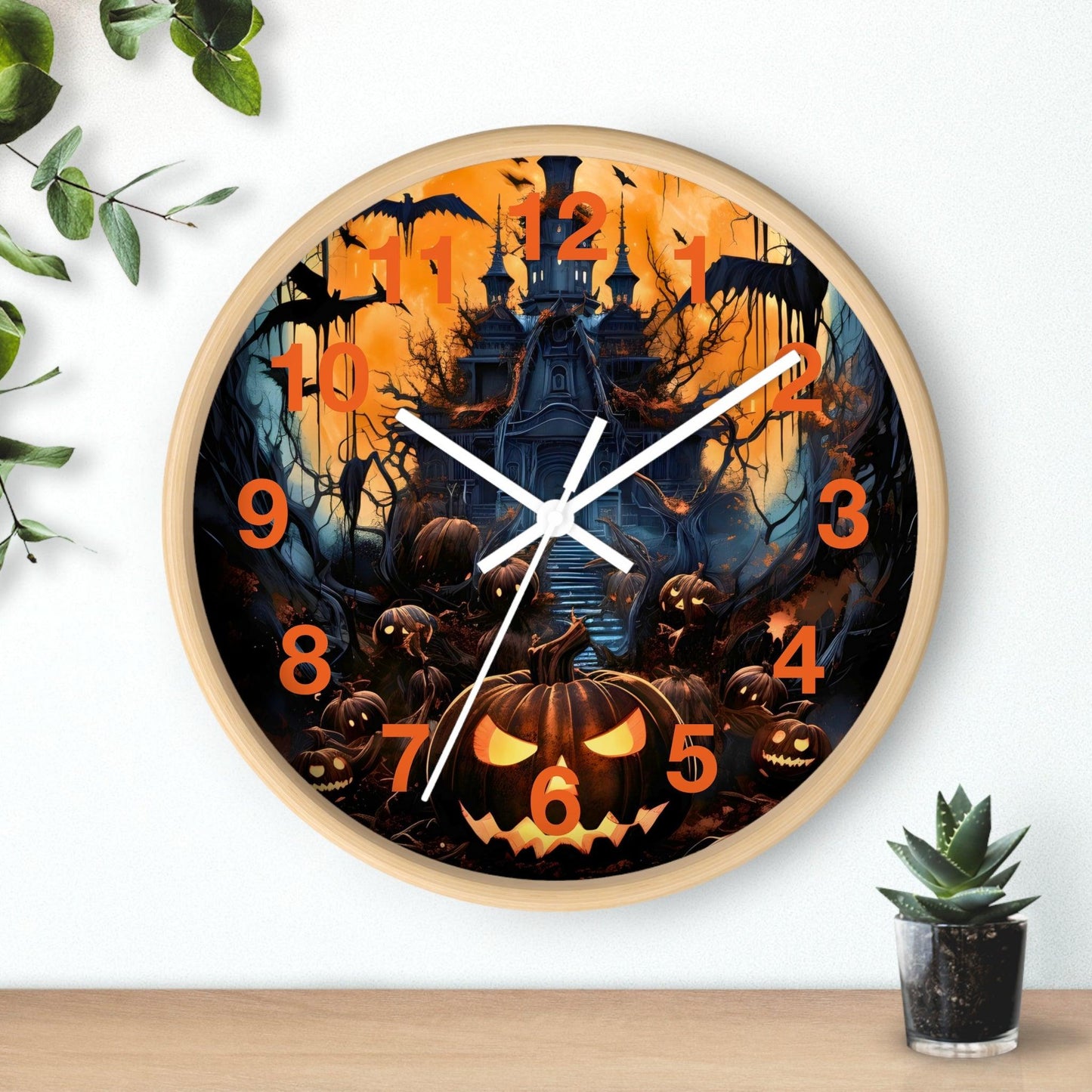 Halloween Ghost Wall Clock Halloween Wall Clocks Halloween Clock Fall Clock Halloween Decor - Giftsmojo