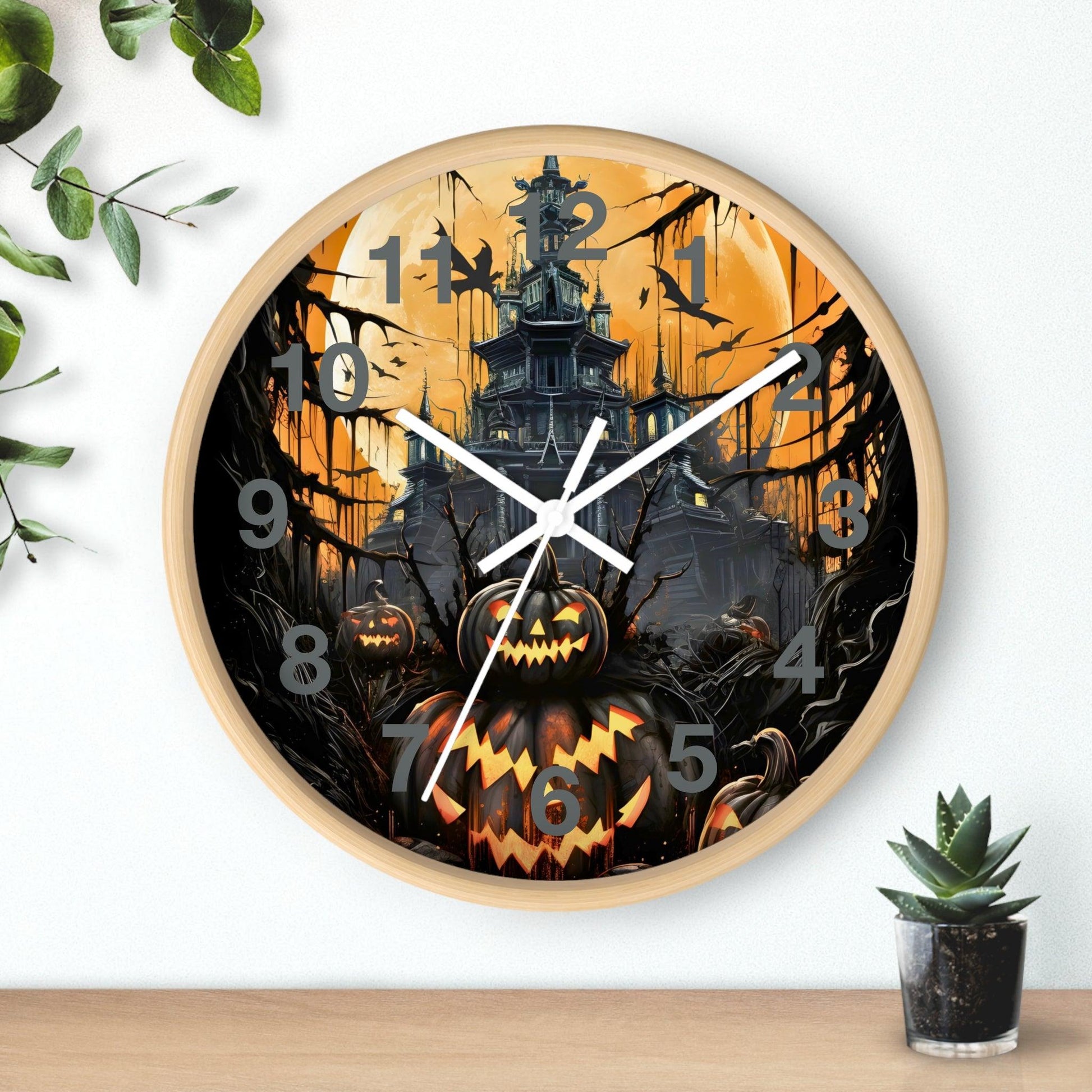 Halloween Ghost Wall Clock Halloween Wall Clocks Halloween Clock Fall Clock Halloween Decor - Giftsmojo