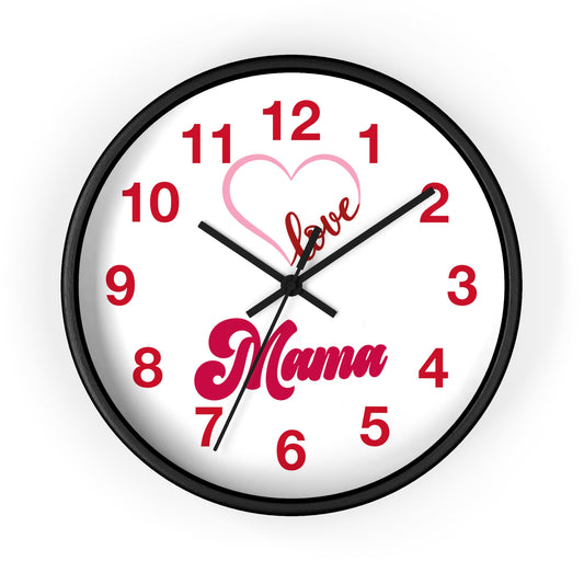 Heart Mama Wall Clock - Mother's Day Gift, Mom Birthday Gift, Nursery Decor