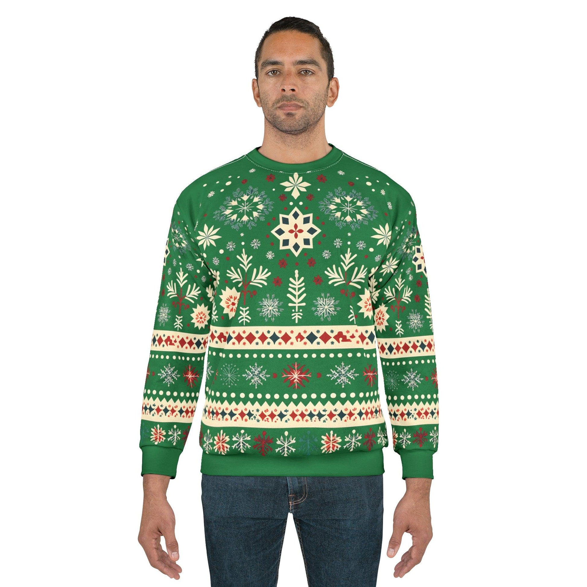 Ugly Christmas Sweater Green Christmas Sweatshirt Ugly Sweatshirt Full Ugly Christmas Shirt - Giftsmojo