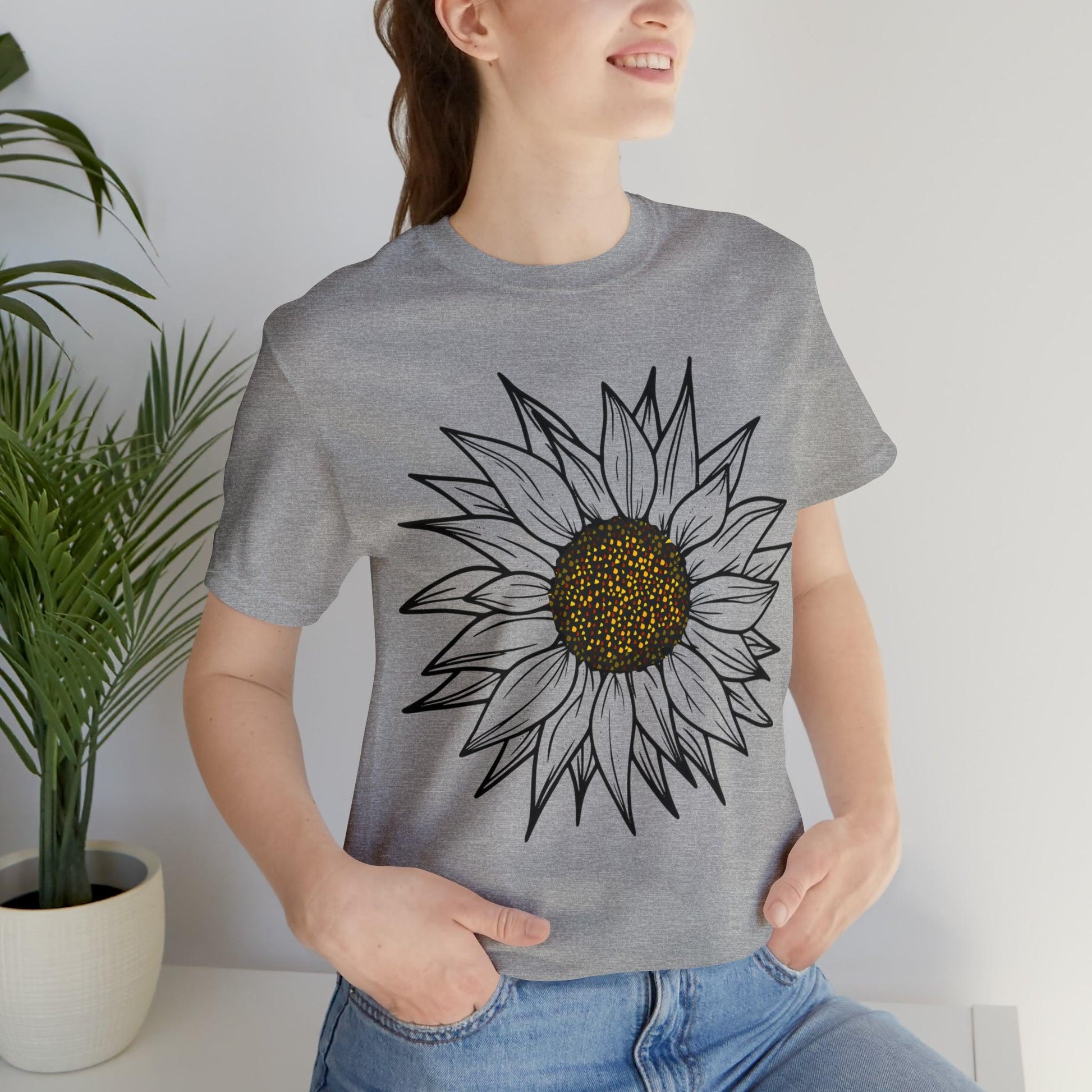 Sunflower Shirt, Floral Tee Shirt, Flower Shirt, Garden Shirt, Womens Fall Summer Shirt Sunshine Tee, Gift for Gardener, Nature love shirt - Giftsmojo