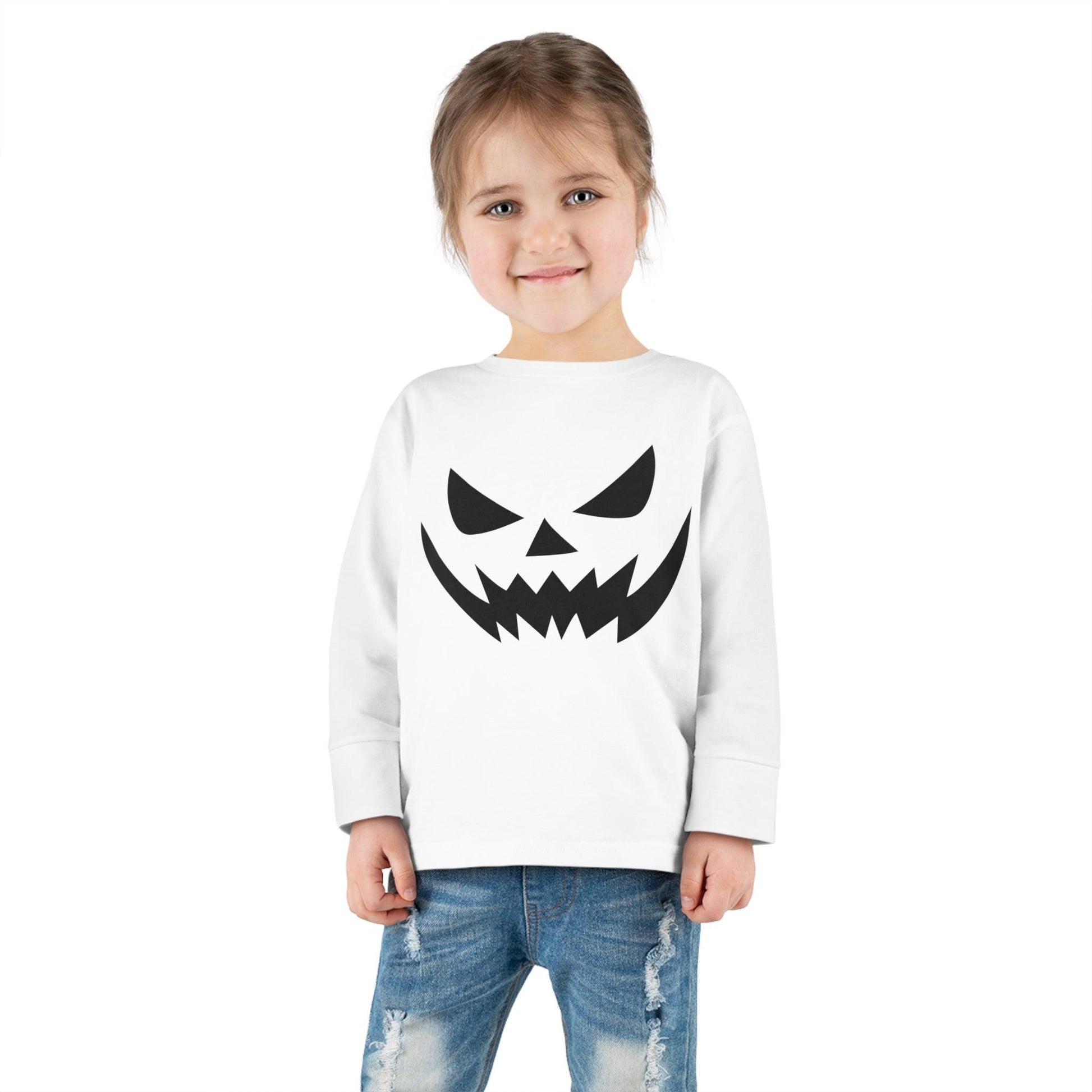 Kids Halloween Pumpkin Face Shirt Kids Jack O Lantern Shirt Kids Halloween Shirt Kids Long Sleeve Trick or Treat Outfit for Halloween - Giftsmojo