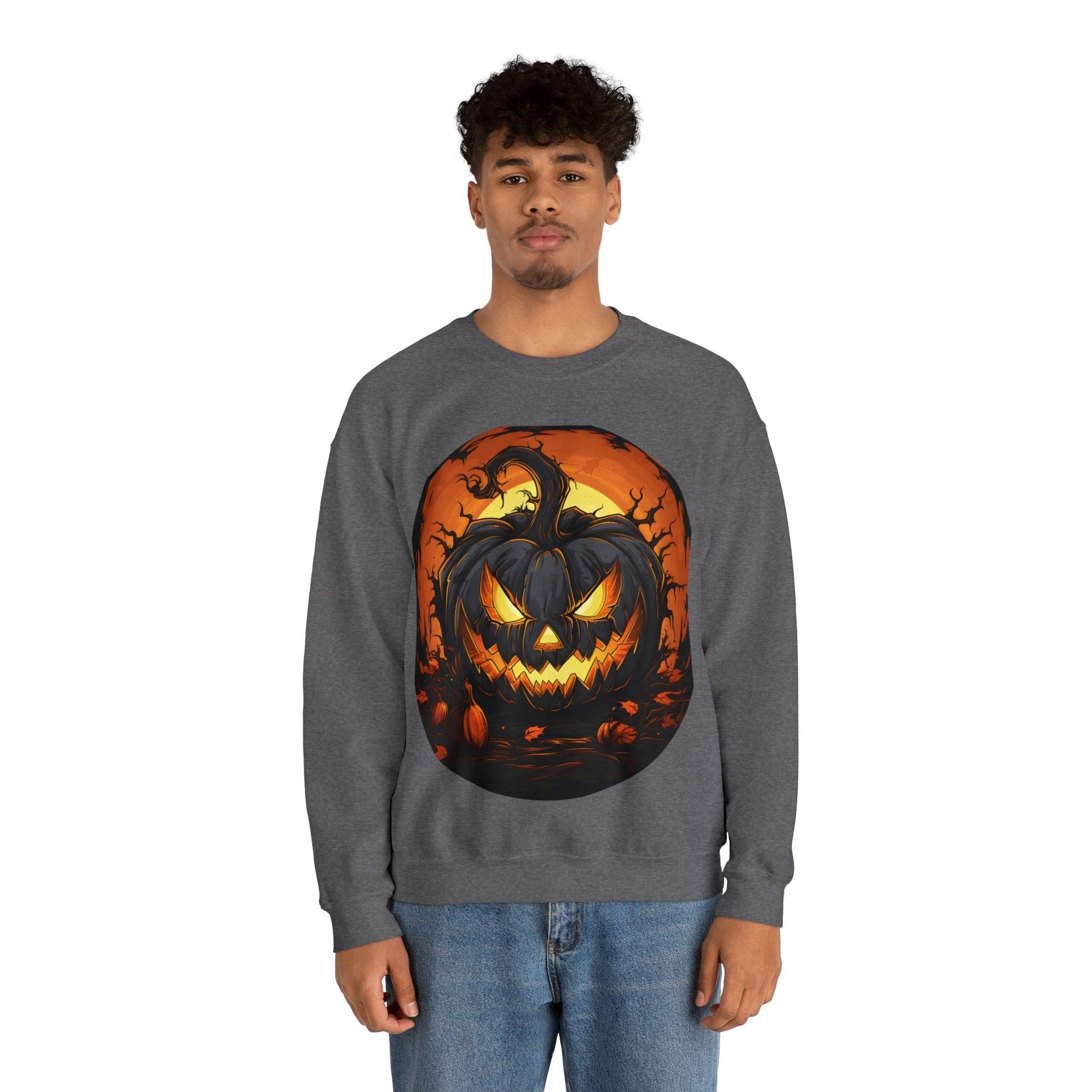 Scary Jack O Lantern Retro Halloween Sweatshirt: Your Spooky Style Statement - Giftsmojo