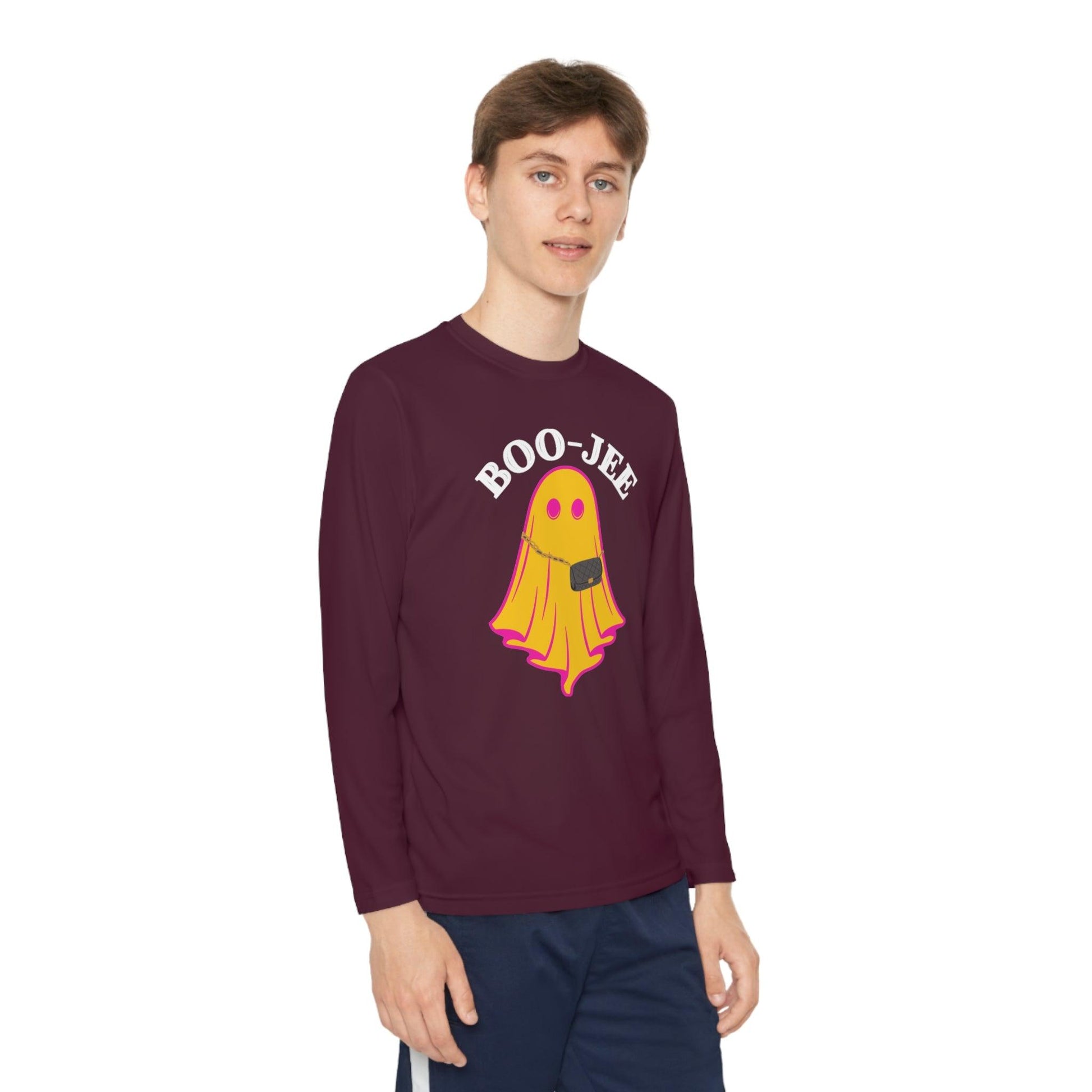 Boojee Youth Halloween Costume Long Sleeve Competitor Tee Boojee Halloween Boujee - Giftsmojo