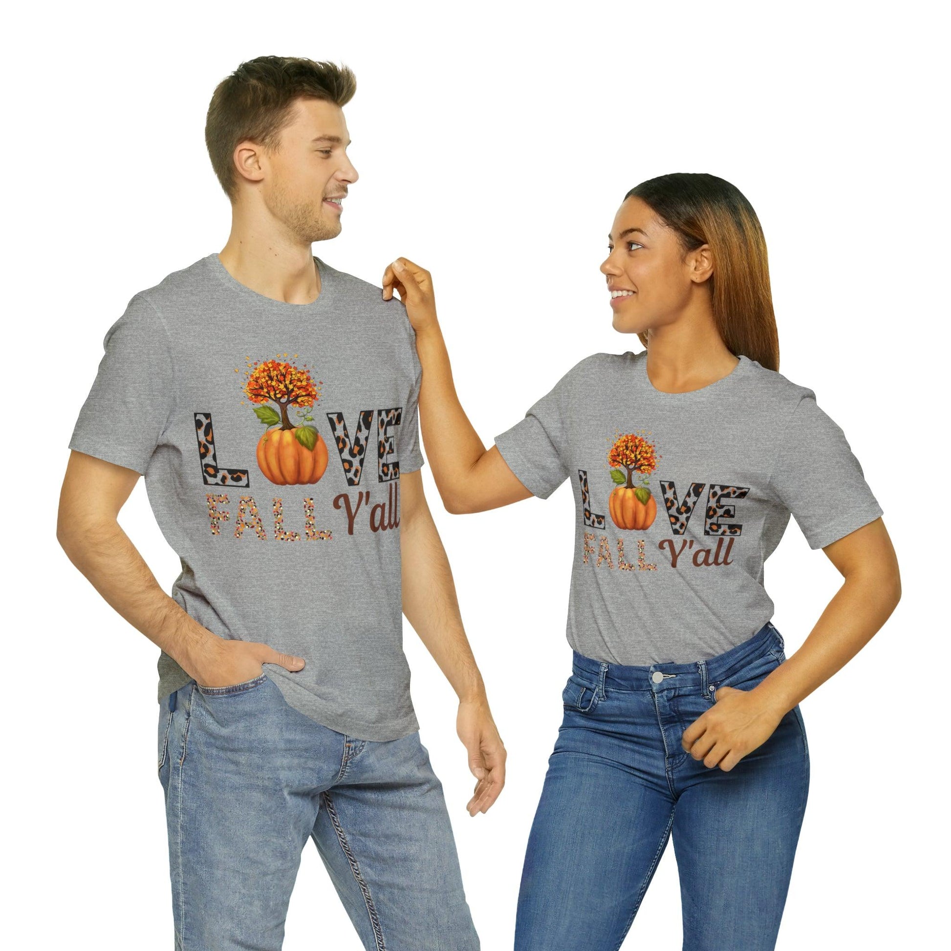 Leopard Print Love Fall Y'all shirt, Autumn Shirt, Fall shirt, Fall Gift - Giftsmojo