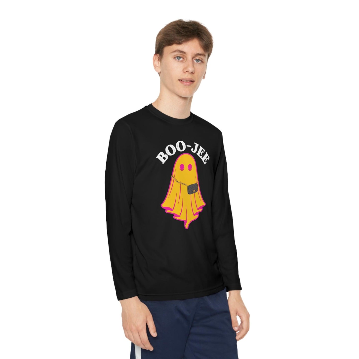 Boojee Youth Halloween Costume Long Sleeve Competitor Tee Boojee Halloween Boujee - Giftsmojo