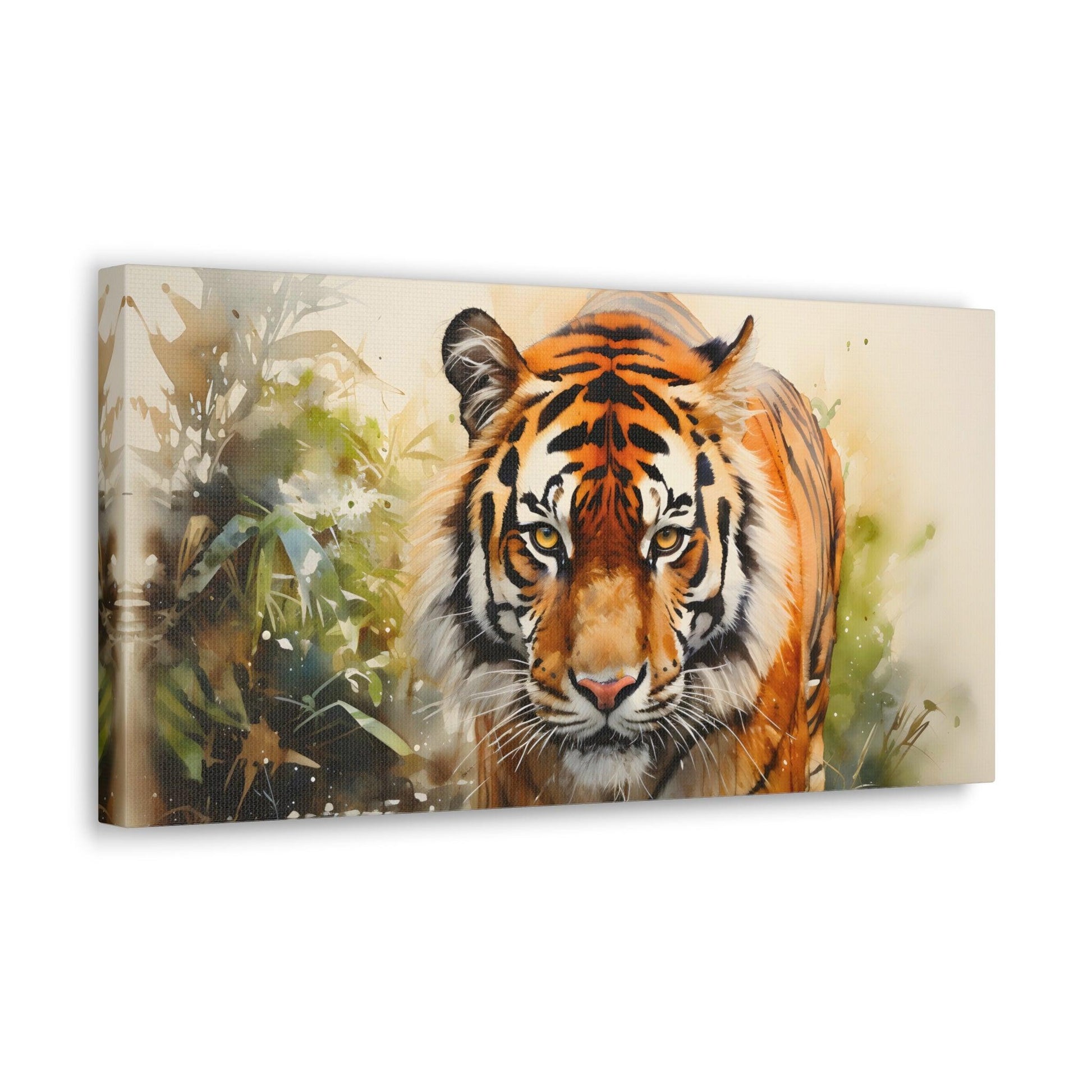 Watercolor Tiger In Nature Art Canvas Gallery Wraps Tiger Print Large Canvas Art Animal Wall Art minimalist Wall Art Lover Gift - Giftsmojo