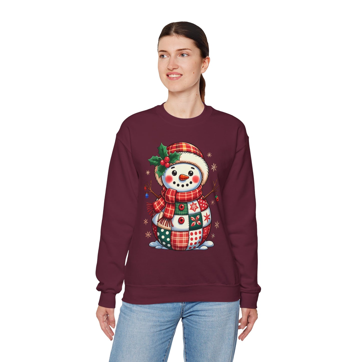 Patchwork Snowman Sweatshirt