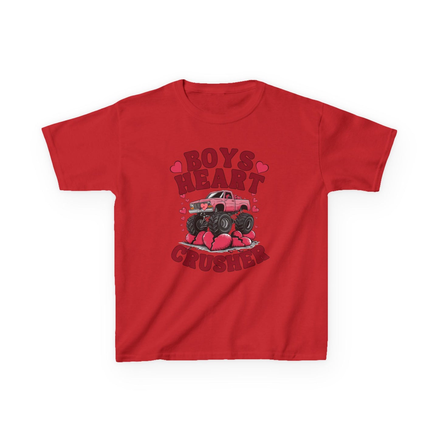 Boys Heart Crusher' Monster Truck Unisex Tee - Fun Graphic T-Shirt for Kids and Teens