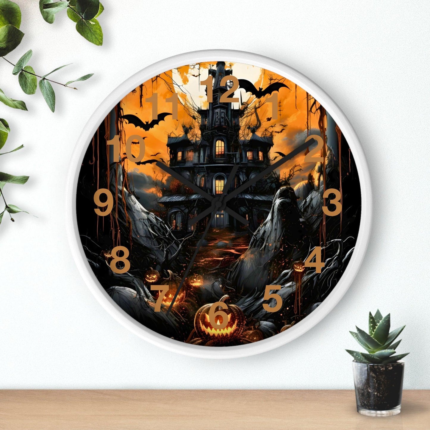 Halloween Ghost Wall Clock Halloween Wall Clocks Halloween Clock Fall Clock Halloween Decor Home decor - Giftsmojo