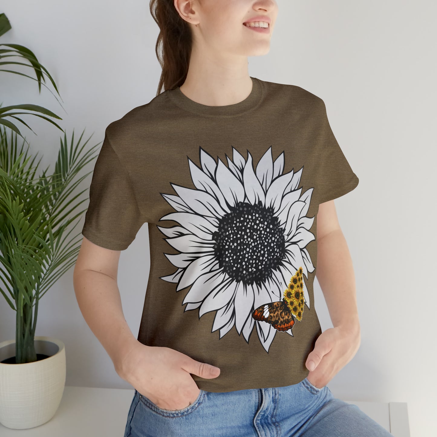 Flower Shirt, Sunflower Shirt, Floral Tee Shirt, Garden Shirt, Womens Fall Summer Shirt Sunshine Tee, Gift for Gardener, Nature love shirt