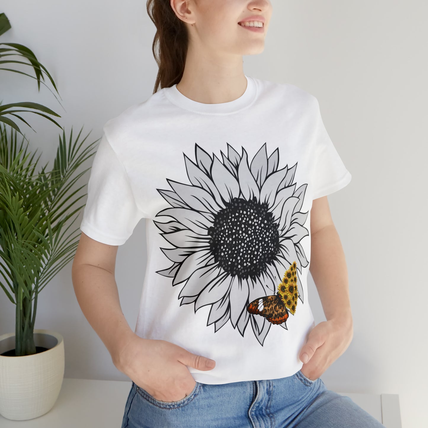 Flower Shirt, Sunflower Shirt, Floral Tee Shirt, Garden Shirt, Womens Fall Summer Shirt Sunshine Tee, Gift for Gardener, Nature love shirt