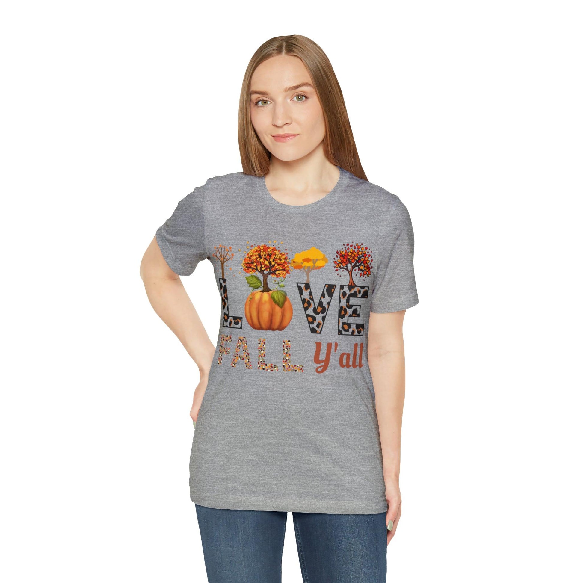 Leopard Print Love Fall Y'all, Fall shirt, Fall lover gift - Giftsmojo