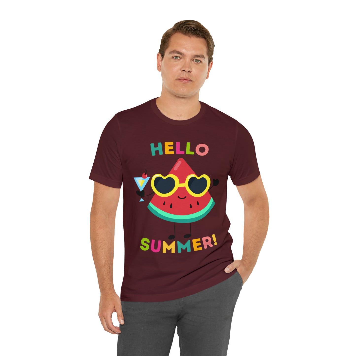 Hello Summer Shirt, Funny Summer Casual Top Tee,Unisex Summer Tshirt Ladies