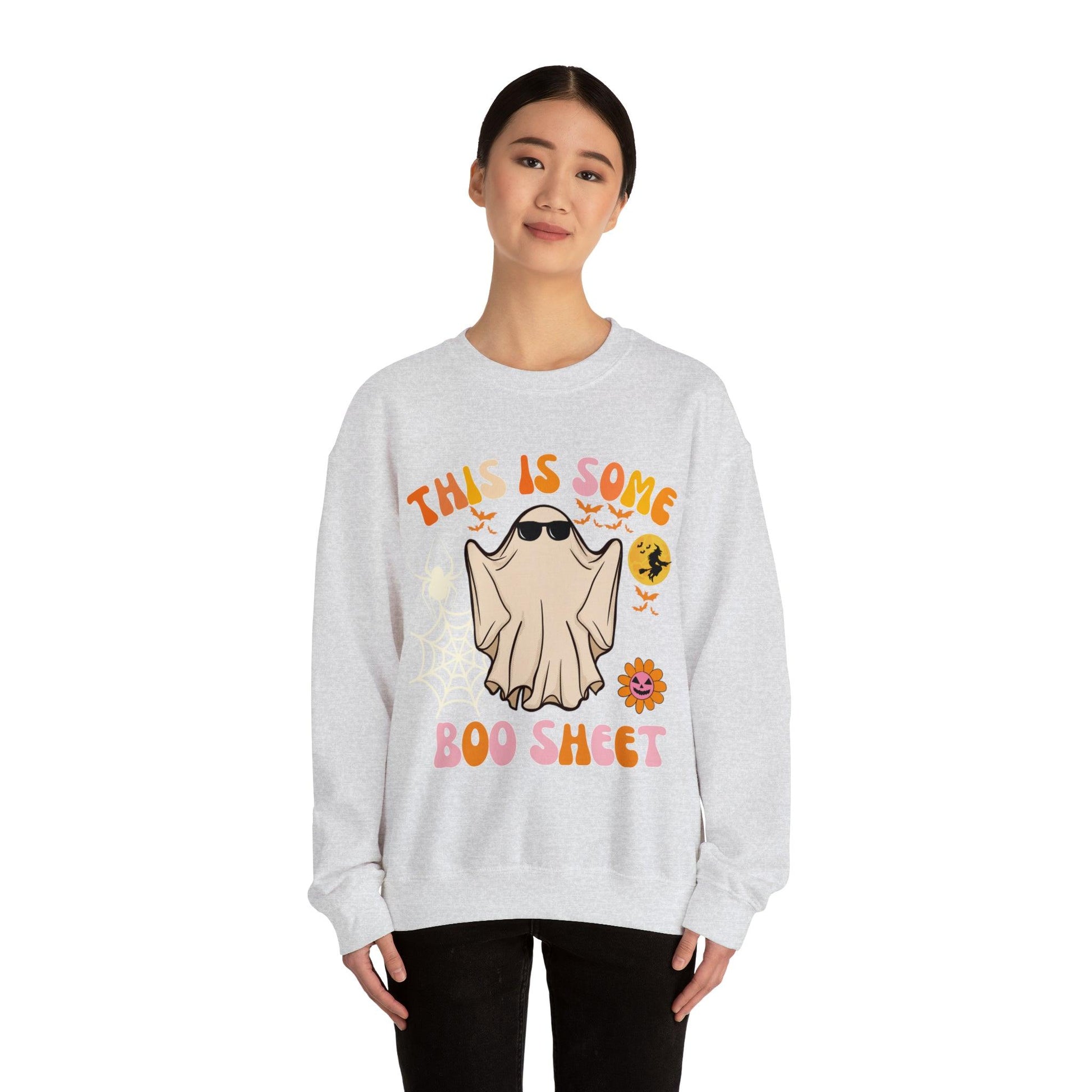 This Is Some Boo Sheet Ghost Sweatshirt Cute Ghost Sweatshirt Boo Ghost Sweatshirt Gift Shirt Funny Halloween Shirt Spooky Season Shirt - Giftsmojo