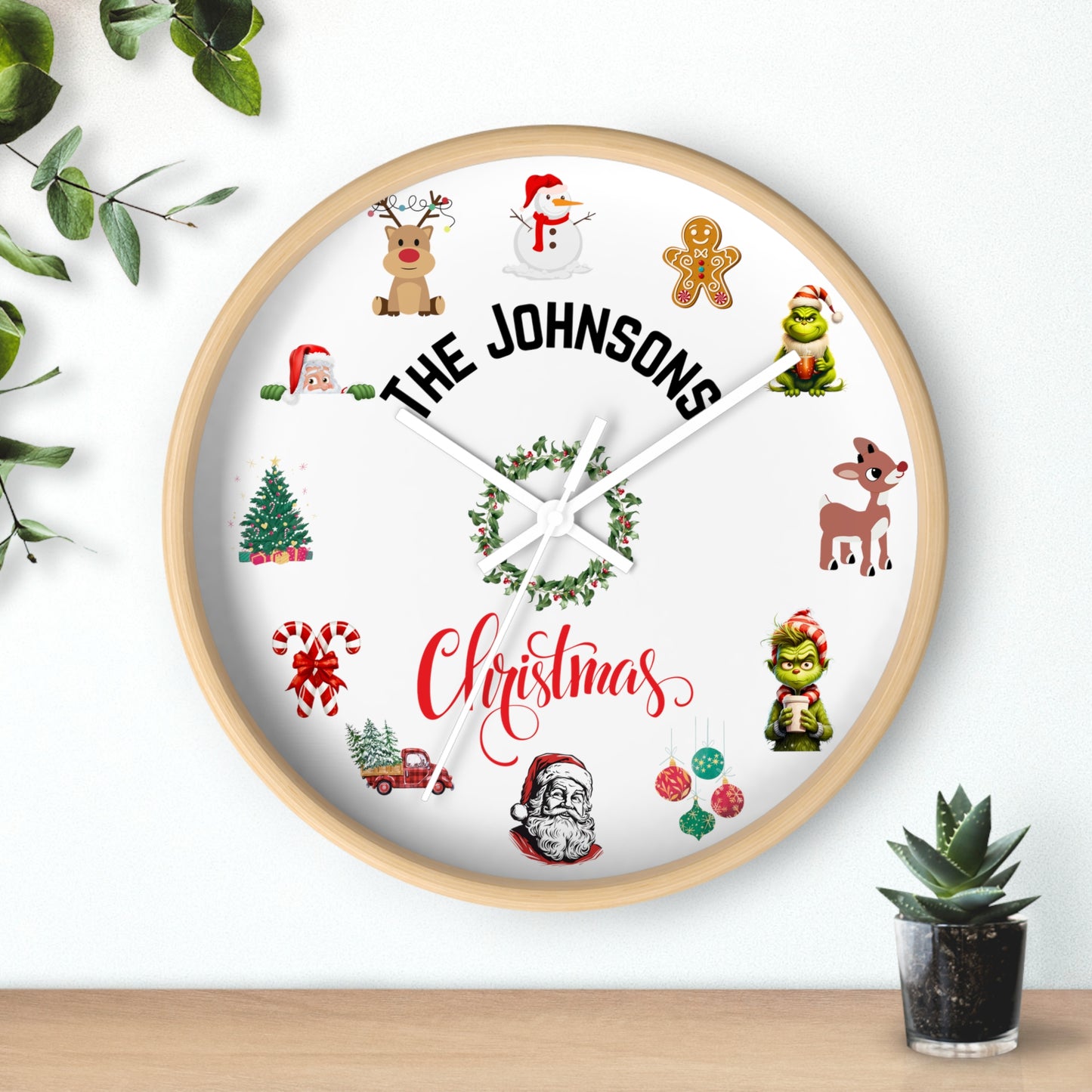 Personalized Christmas Wall Clock, Christmas Clock Christmas Gift Christmas Home Decor