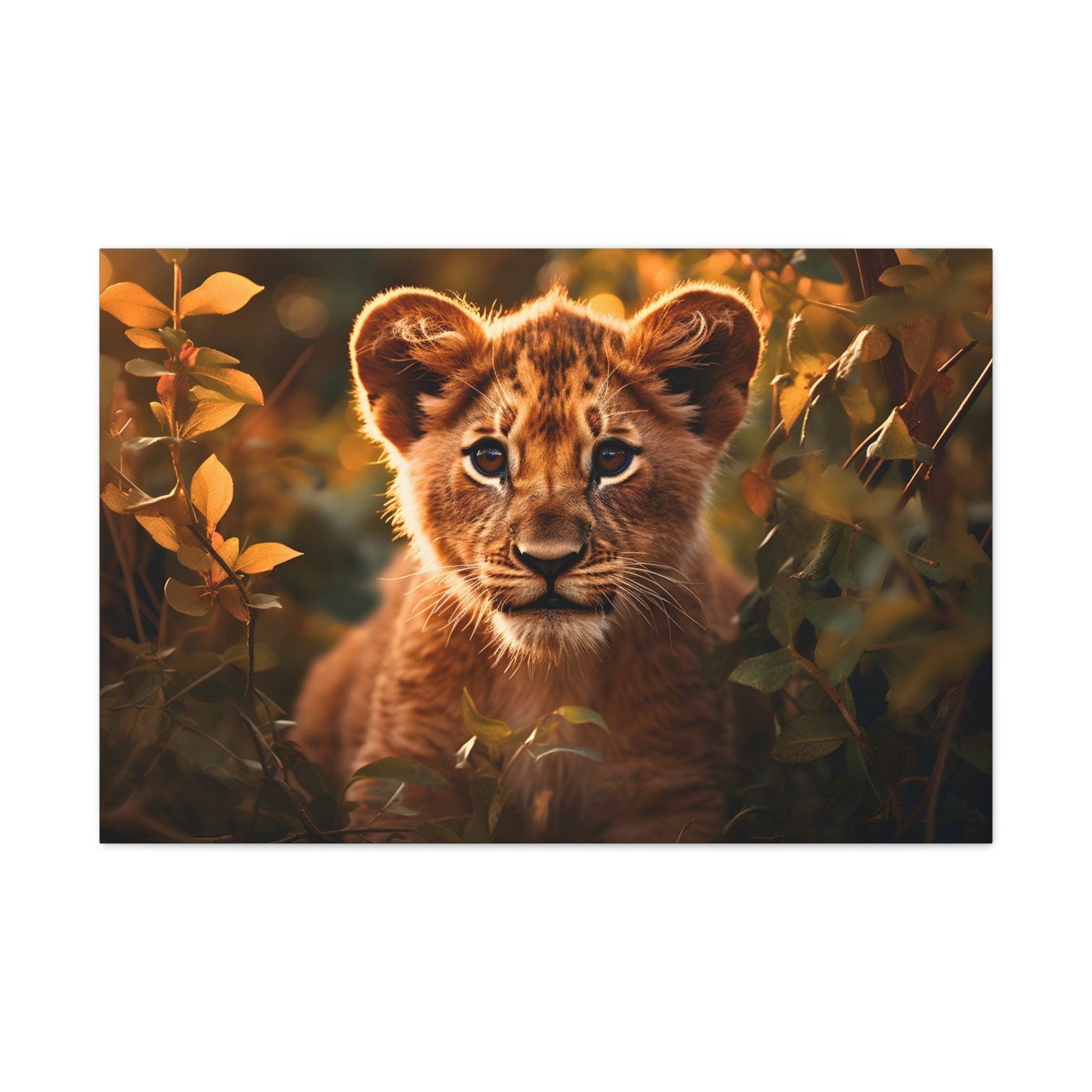 Baby Lion Cub Print Animal Nature Art Safari Nursery Canvas Gallery Wraps Baby Lion Print Large Canvas Art Animal Wall Art Lover Gift - Giftsmojo