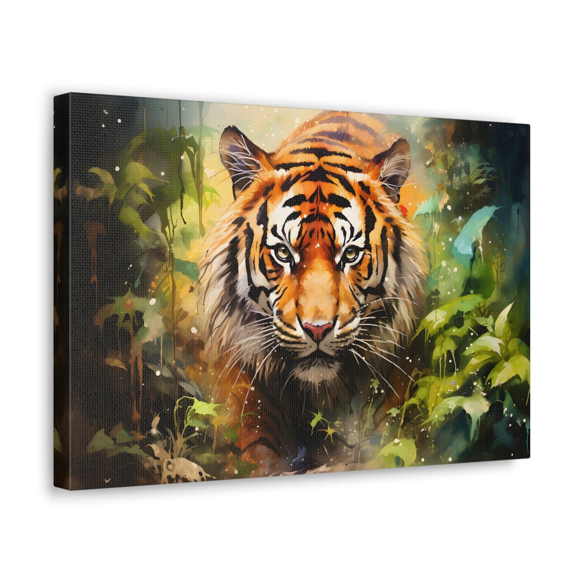 Watercolor Tiger In Nature Art Canvas Gallery Wraps Tiger Print Large Canvas Art Animal Wall Art minimalist Wall Art Lover Gift - Giftsmojo