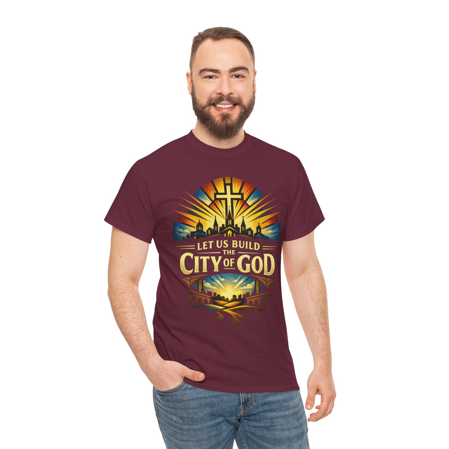 Let Us Build The City of God T-Shirt — Christian Faith Inspirational Tee