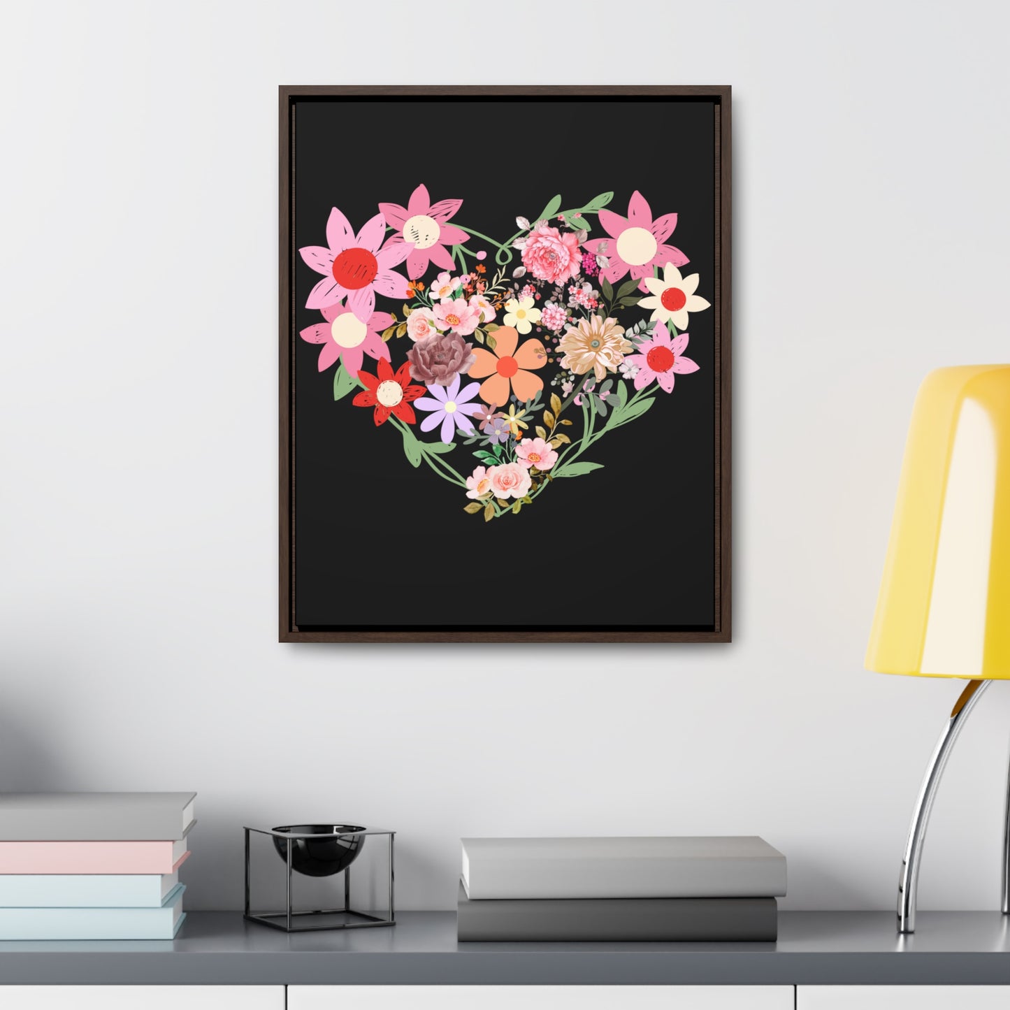 Wild Flower Heart Gallery Canvas Wraps, Home decorations, New house gift, Wall art, Home decor gift, house warming gift, home gifts,