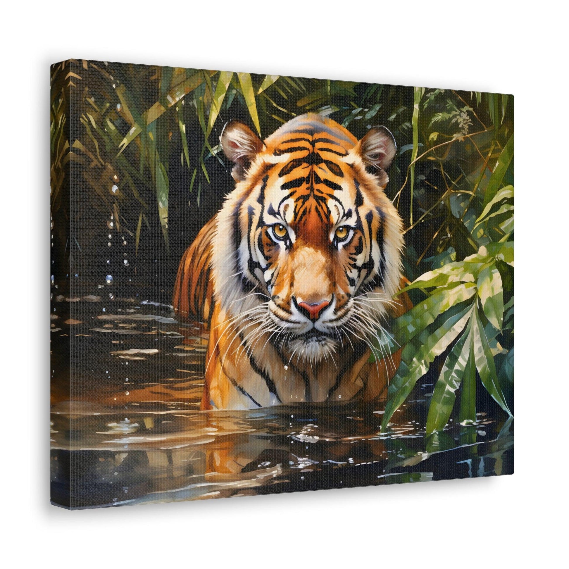 Watercolor Tiger In Nature Art Canvas Gallery Wraps Tiger Print Large Canvas Art Animal Wall Art minimalist Wall Art Lover Gift - Giftsmojo