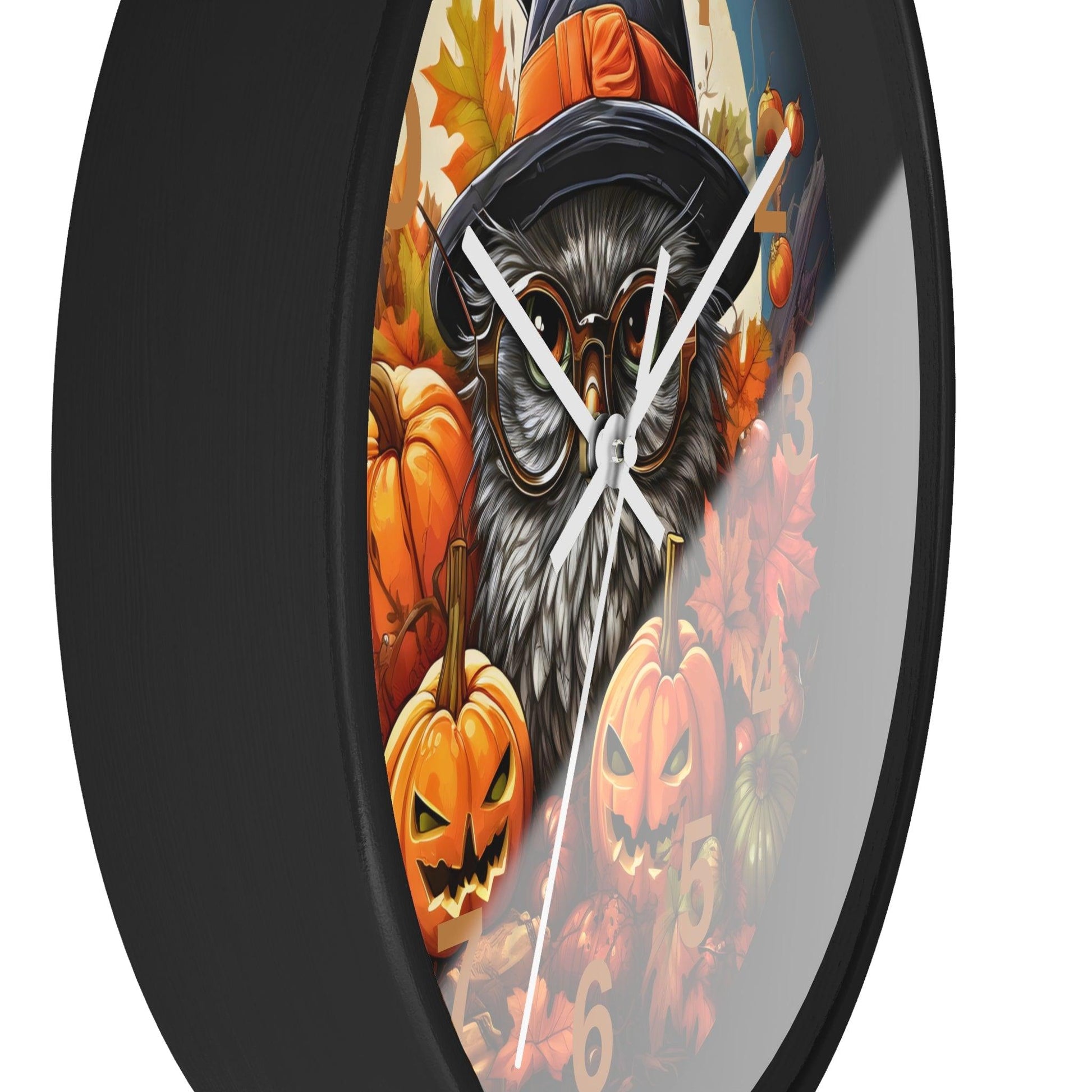 Happy HALLOTHANKSMAS Wall Clock Halloween Wall Clocks Thanksgiving Clock Fall Clock Christmas Decor - Giftsmojo