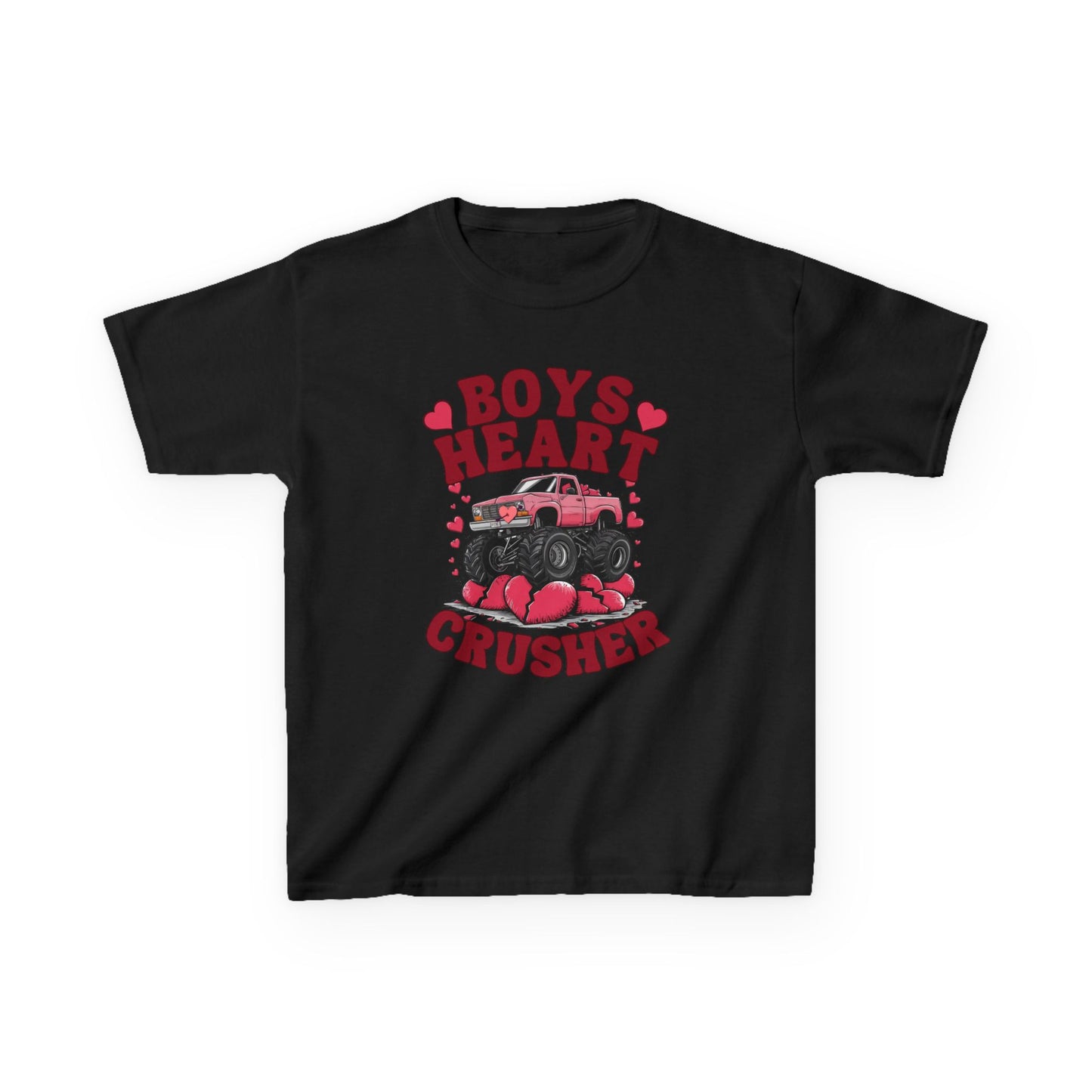 Boys Heart Crusher' Monster Truck Unisex Tee - Fun Graphic T-Shirt for Kids and Teens