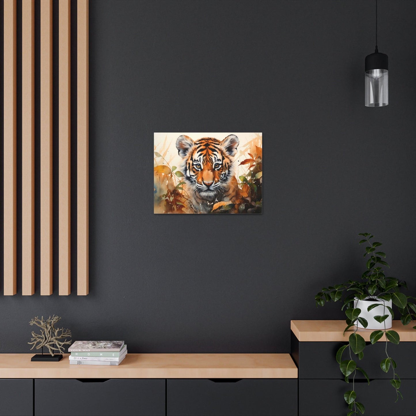 Watercolor Baby Tiger In Nature Art Canvas Gallery Wraps Tiger Print Large Canvas Art Animal Wall Art minimalist Wall Art Lover Gift - Giftsmojo