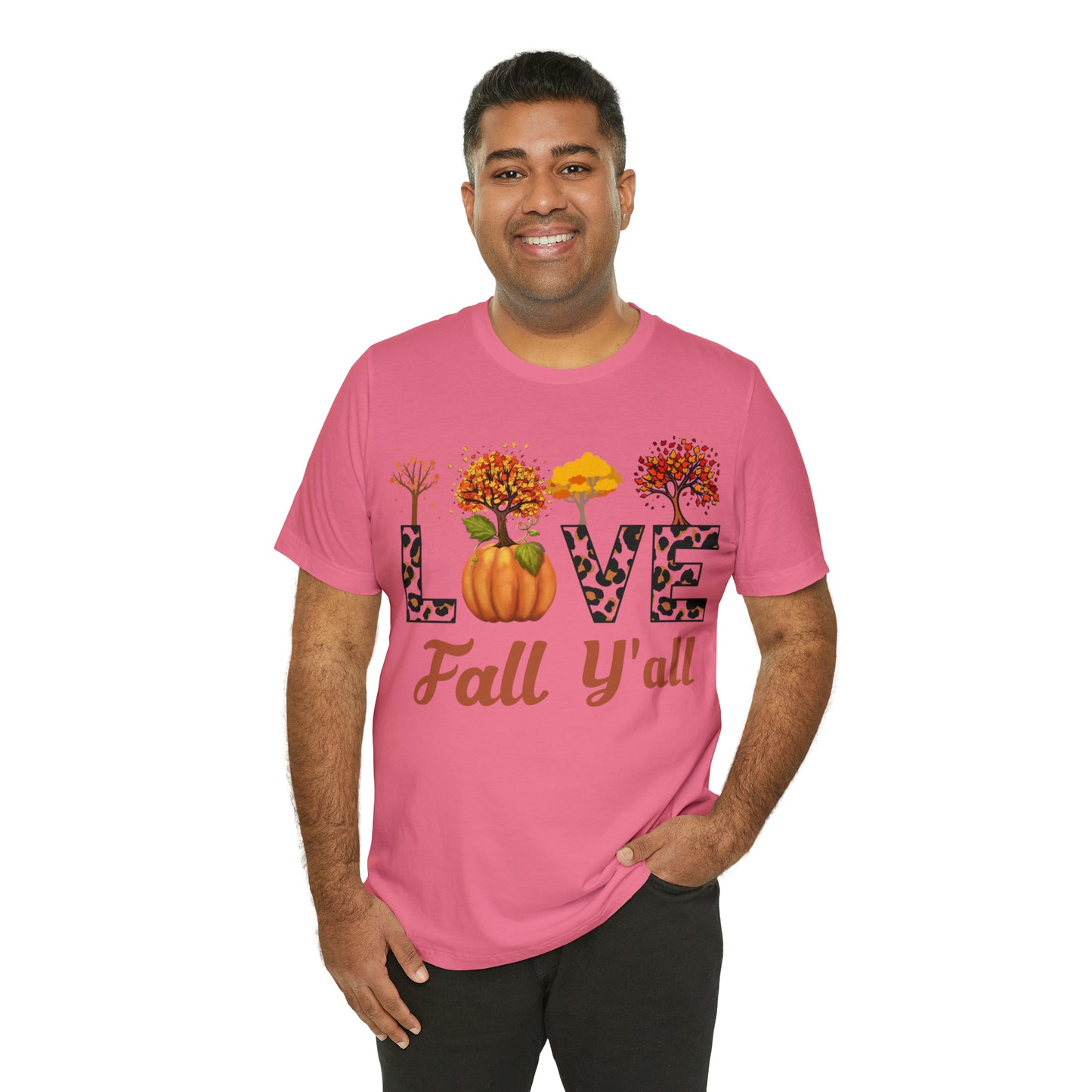 Leopard Print Love Fall Y'all, Fall shirt, Fall lover gift, Nature lover gift.