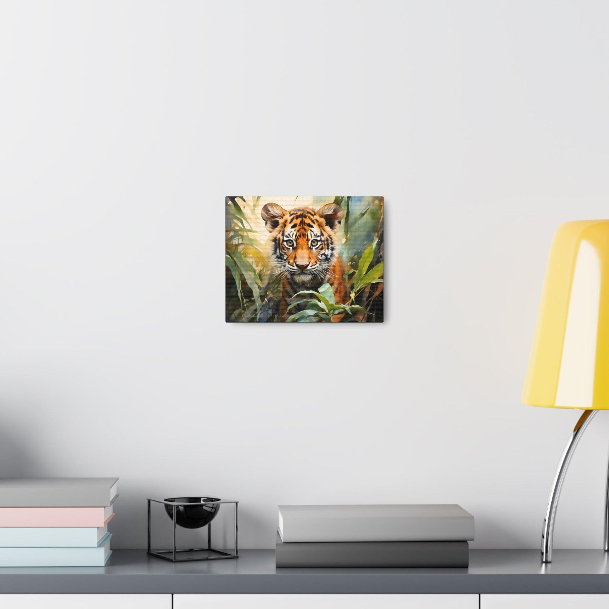 Watercolor Baby Tiger In Nature Art Canvas Gallery Wraps Tiger Print Large Canvas Art Animal Wall Art minimalist Wall Art Lover Gift - Giftsmojo