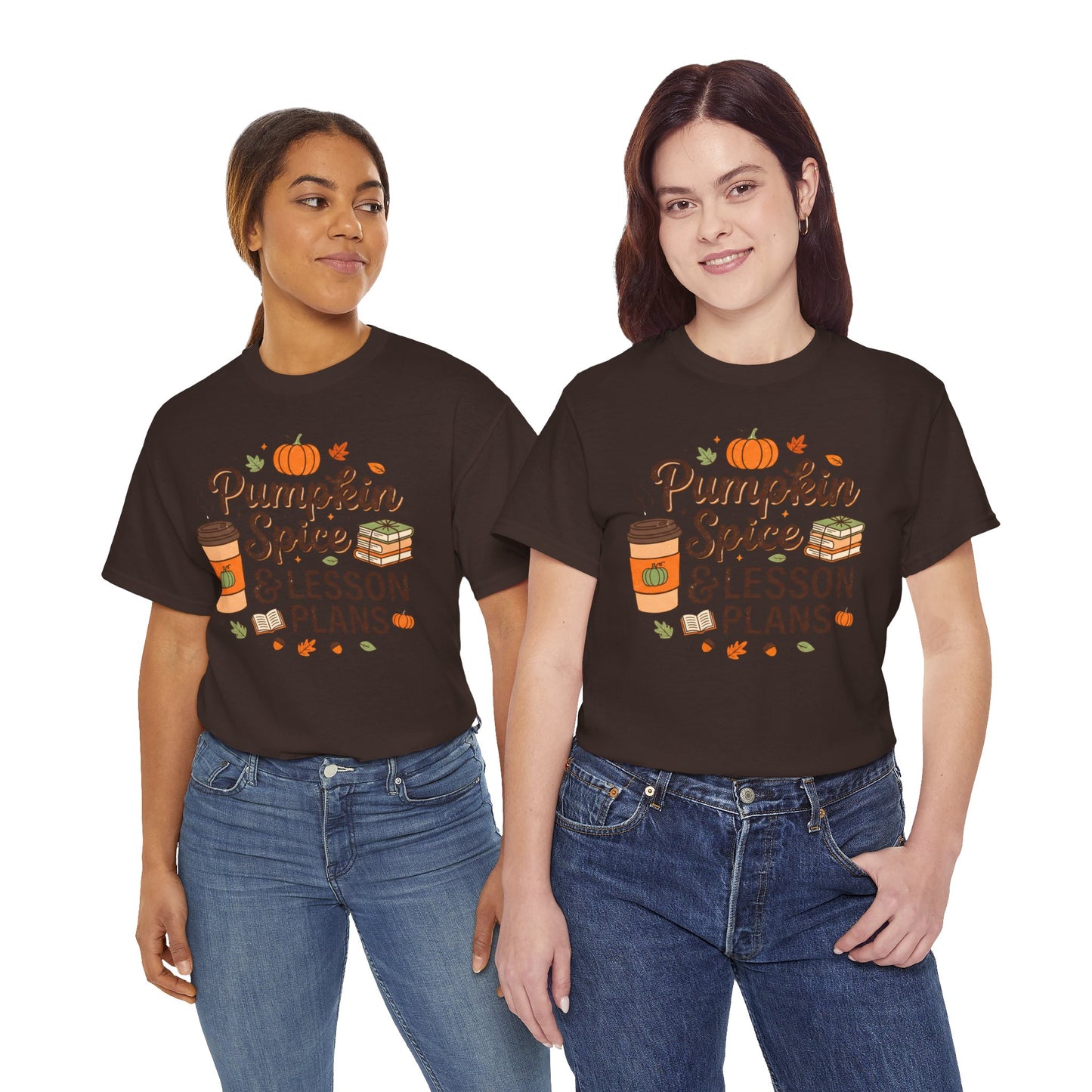 Pumpkin Spice & Lesson Plans Tee — Fall Teacher Coffee Shirt