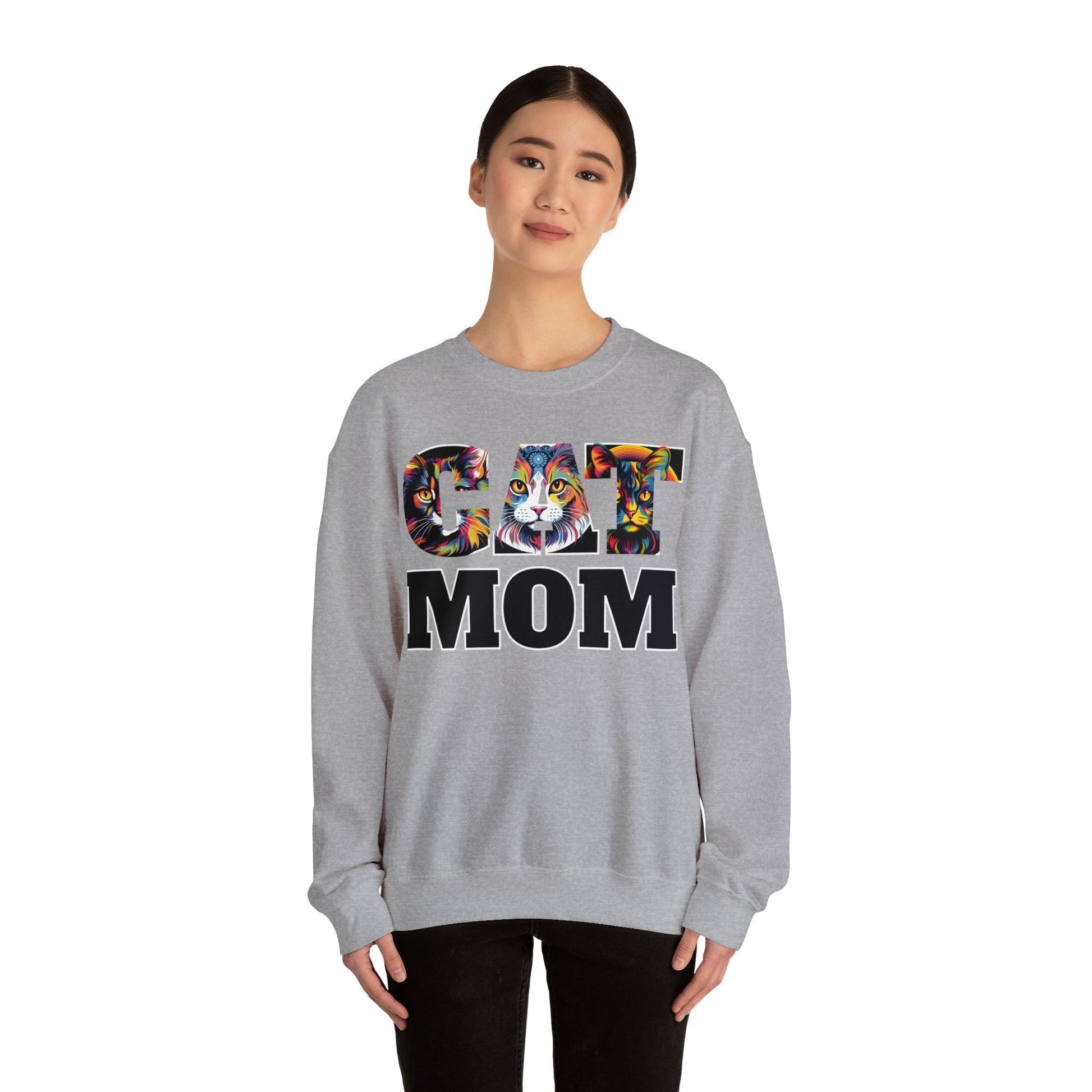 Cat Mom Sweatshirt Cat Sweatshirt Cat Crewneck Sweatshirt Cat Mom Gift Cat Lover Gift Cat Mama Shirt Cat Lover Sweater Animal Lover Gift - Giftsmojo