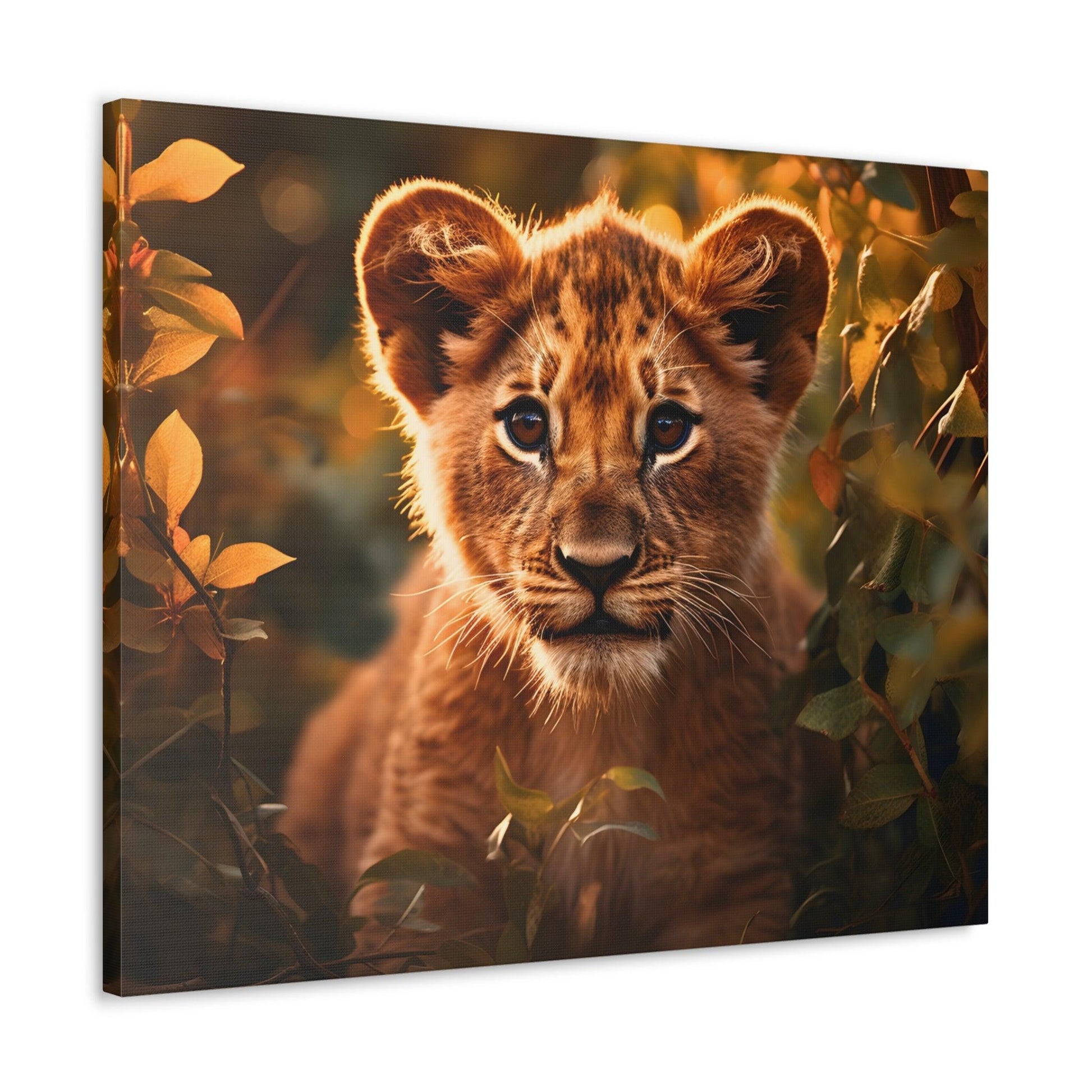 Baby Lion Cub Print Animal Nature Art Safari Nursery Canvas Gallery Wraps Baby Lion Print Large Canvas Art Animal Wall Art Lover Gift - Giftsmojo