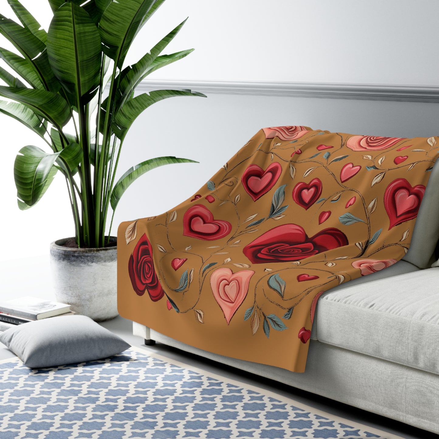 Sherpa Fleece Valentine's Day Blanket