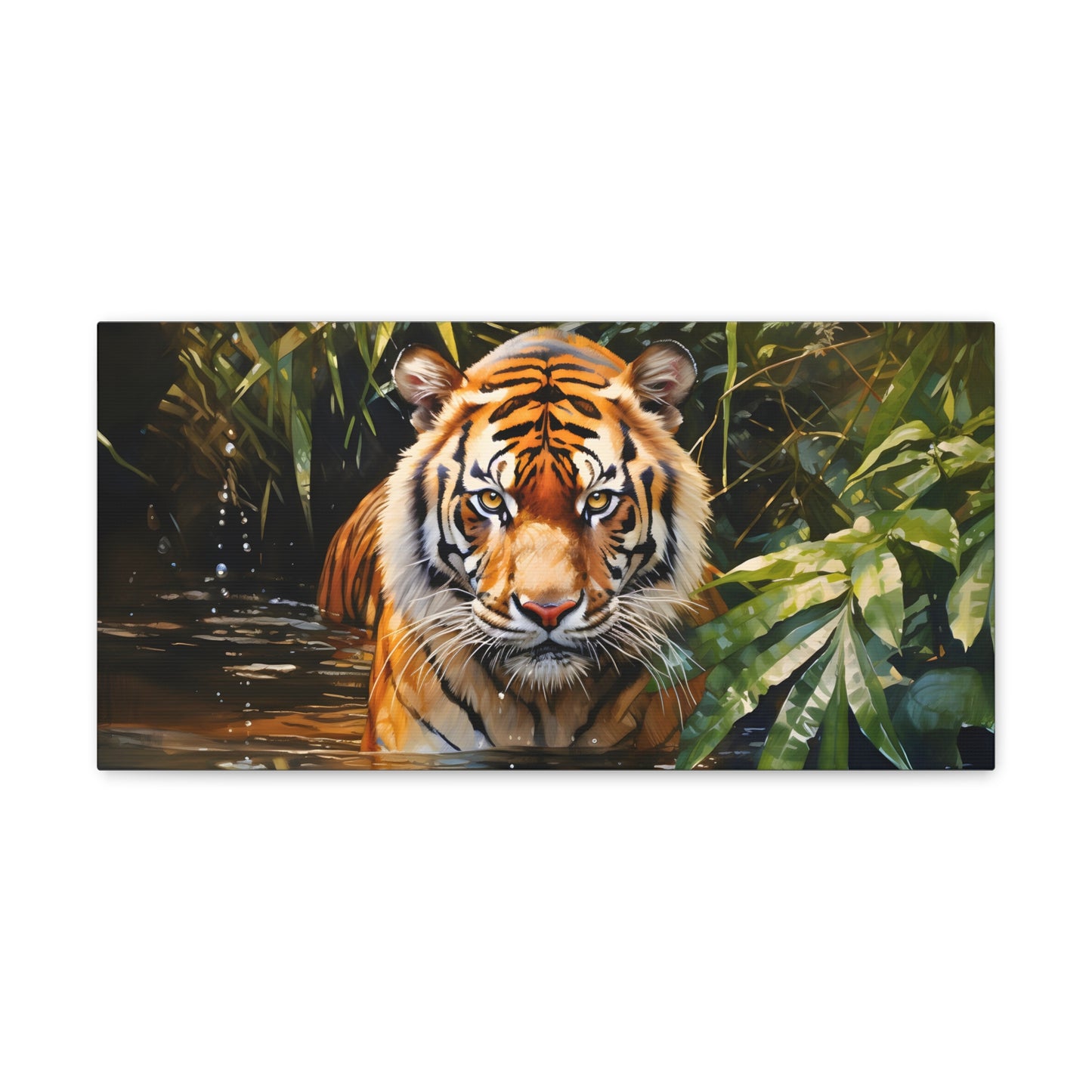 Watercolor Tiger In Nature Art Canvas Gallery Wraps Tiger Print Large Canvas Art Animal Wall Art minimalist Wall Art Lover Gift