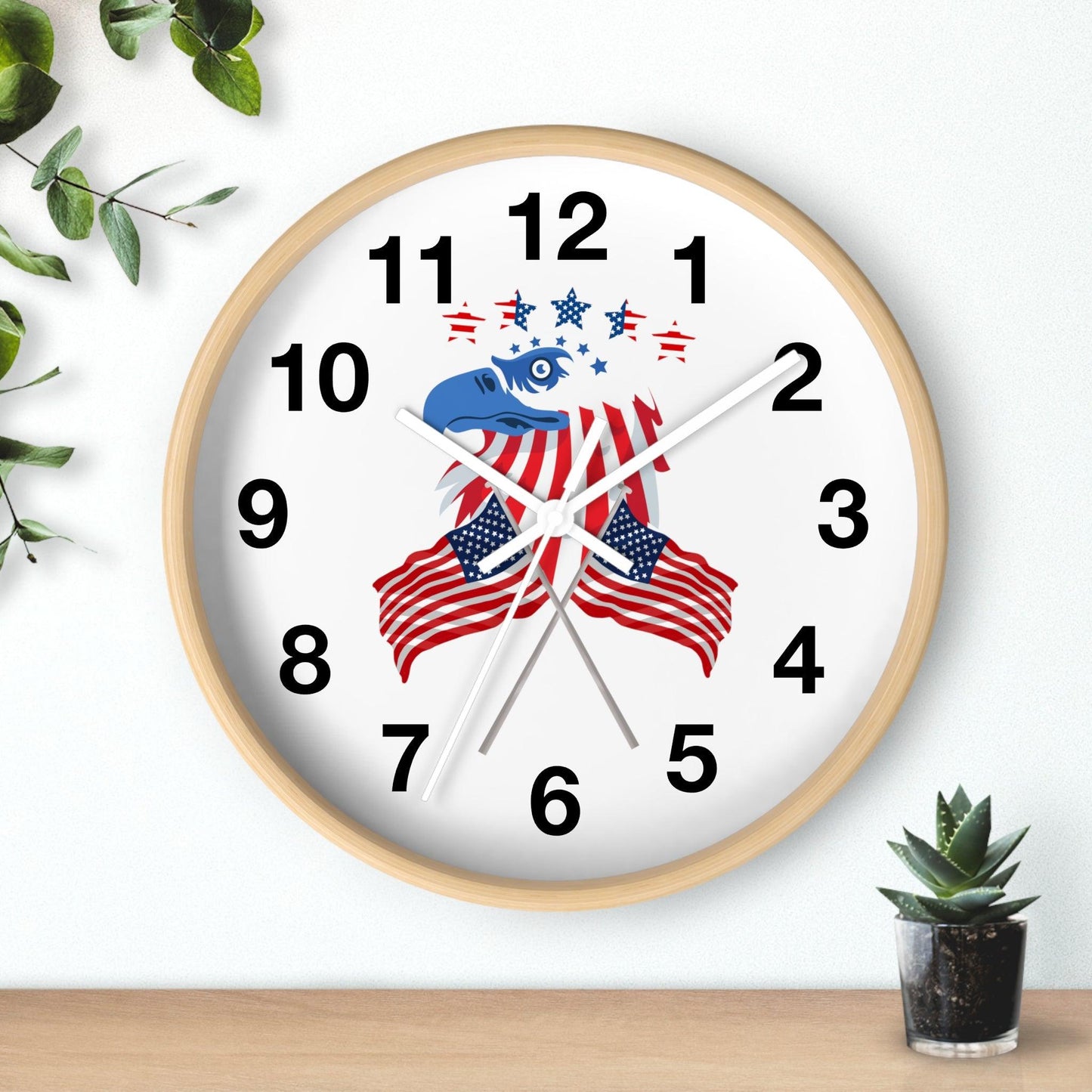 USA Flag Wall Clock, Home decor gift, House Warming gift, New Home Gift, Patriotic Gift School Clock Home Clock Office Clock