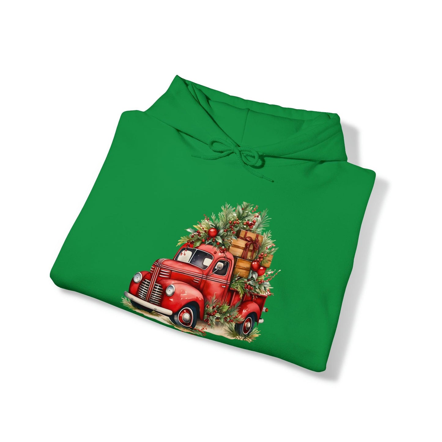 Christmas Tree Truck Hooded Sweatshirt Christmas Truck Sweatshirt Christmas Sweater Truck Pullover Christmas Tree Sweat Pine Tree Pullover - Giftsmojo