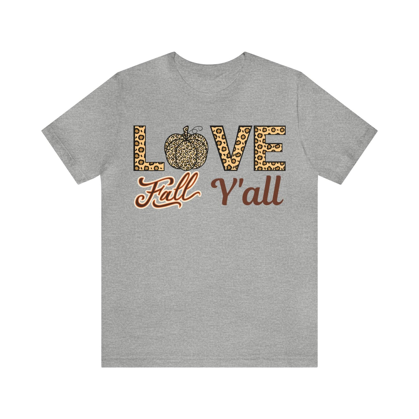 Leopard Print Love Fall Y'all Shirt, Pumpkin Shirt, Fall Shirt for Fall Lovers, Fall Gift - Giftsmojo